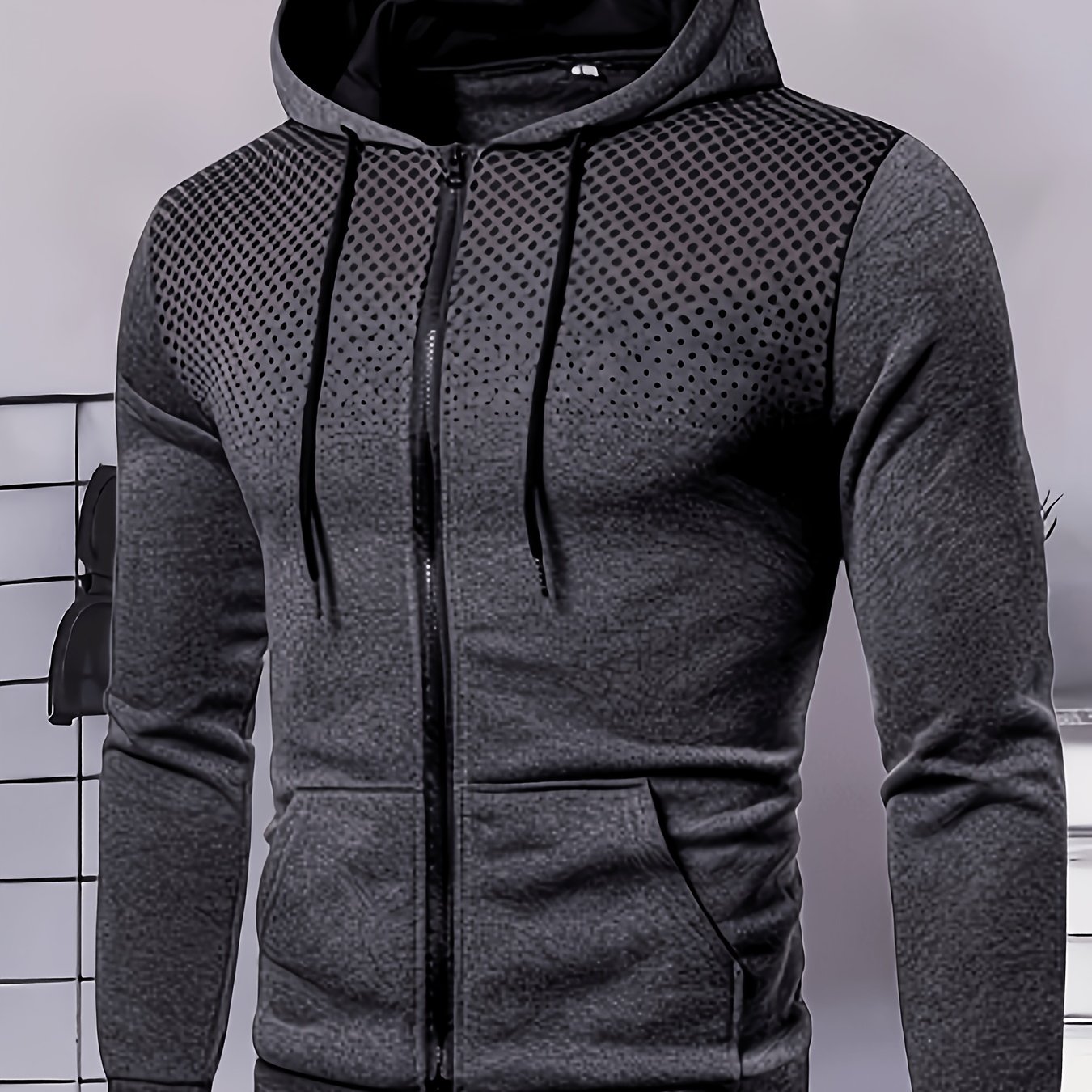 TEMU Men' Color -lined Hoodie - Warm Winter Pullover, Machine Washable, Casual Regular Fit, Durable Fabric For Fall And Winter