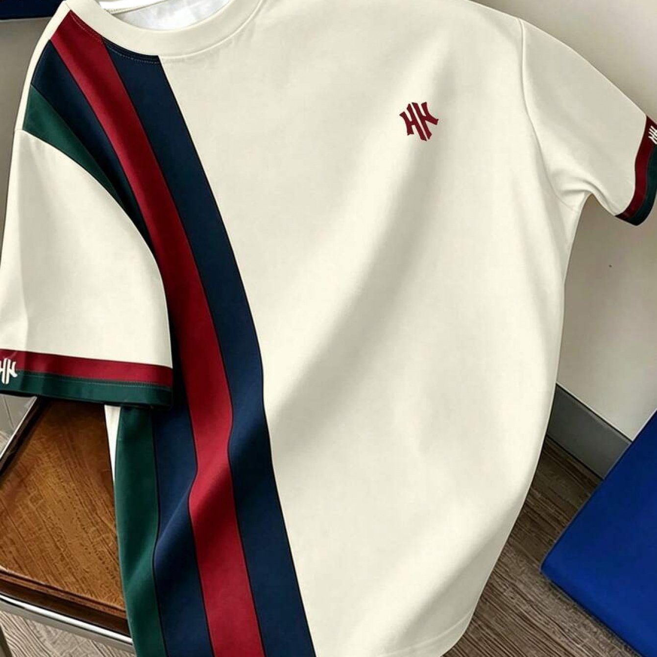 TEMU Men's Casual Color-block Short Sleeve, Men's Round Neck T-shirt, Easy Casual Top, Comfortable And Breathable, Machine Washable [printed