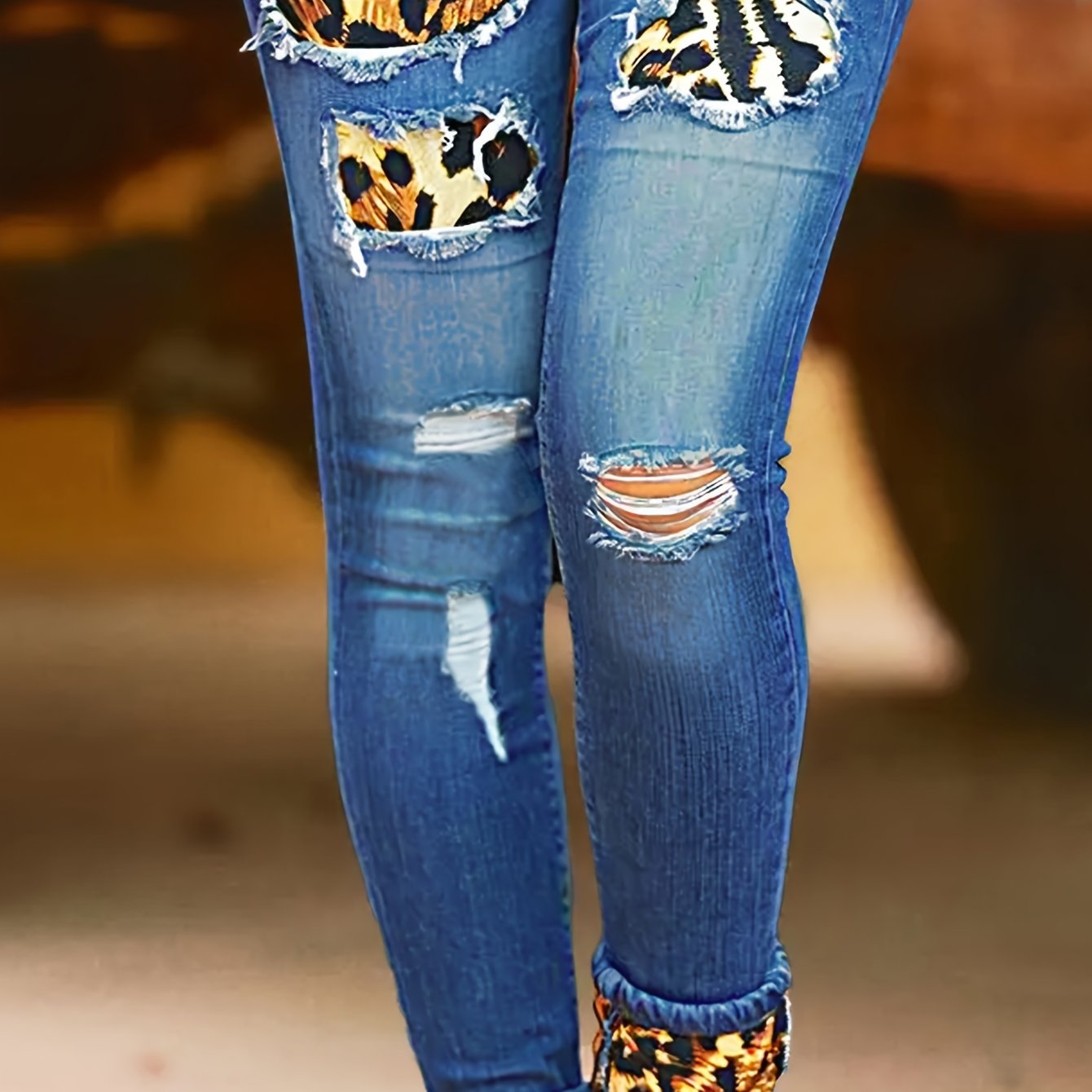 公式【1JINN STUDIO】 Deconstructed Leopard Patch Jeans 公式【1JINN STUDIO】 Deconstructed Leopard Patch Jeans
