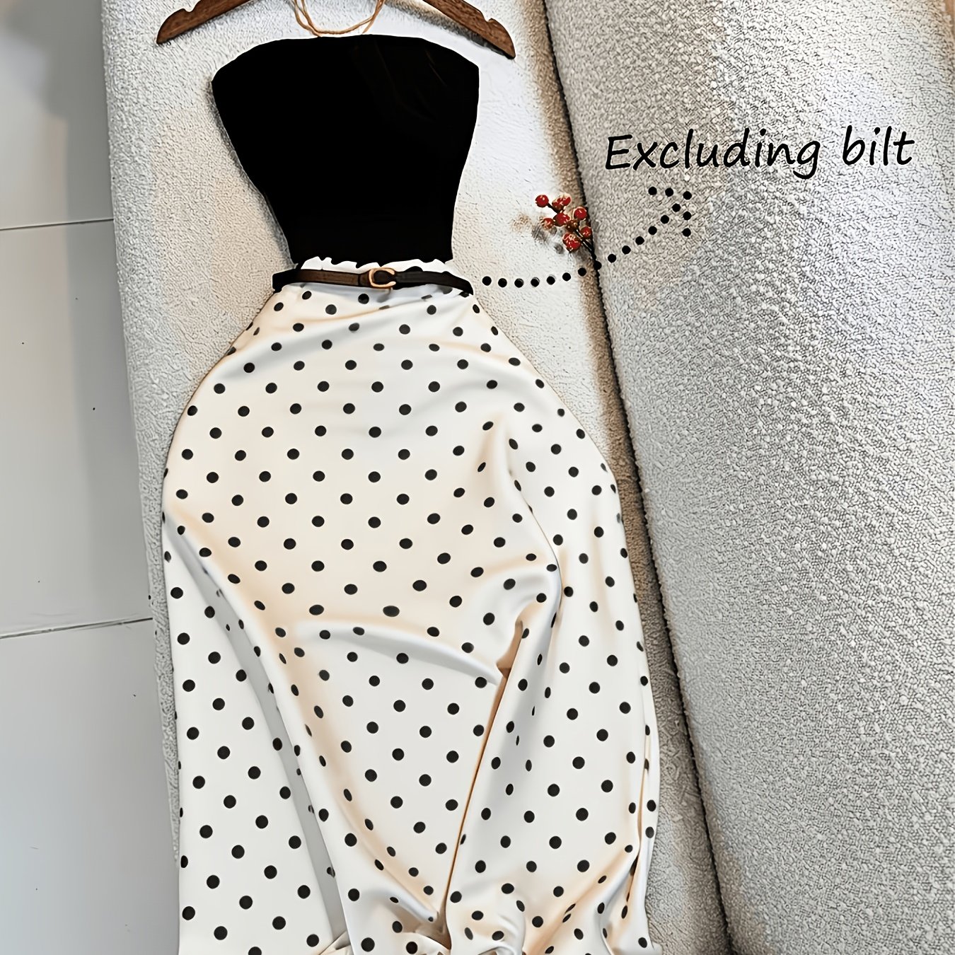 TEMU Women's Elegant Four--the-shoulder Wrap-up Bustier, Satin High-waist Printed Bodycon Midi Skirt 2pcs Set (no Belt), Perfect For Beach, Dates,