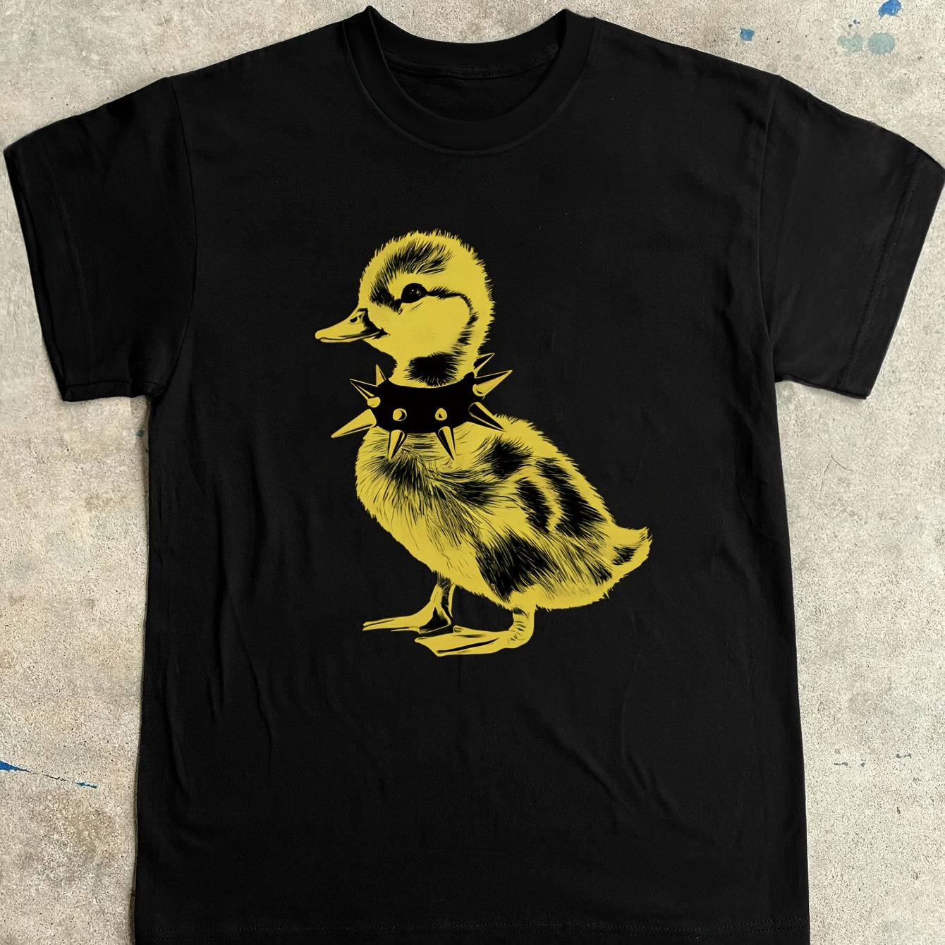 TEMU Women's Casual Short Sleeved T-shirt With Duck Pattern Print, Regular Round Neck Top, Suitable For , Women's Clothing