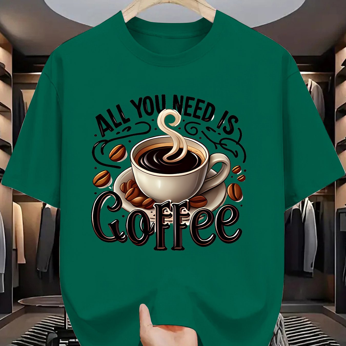 TEMU Men's Fashion Summer Round Neck Pattern Short-sleeved T-shirt, Cool And Style, With Unique Printed Figure Suitable For All Kinds Of Places To