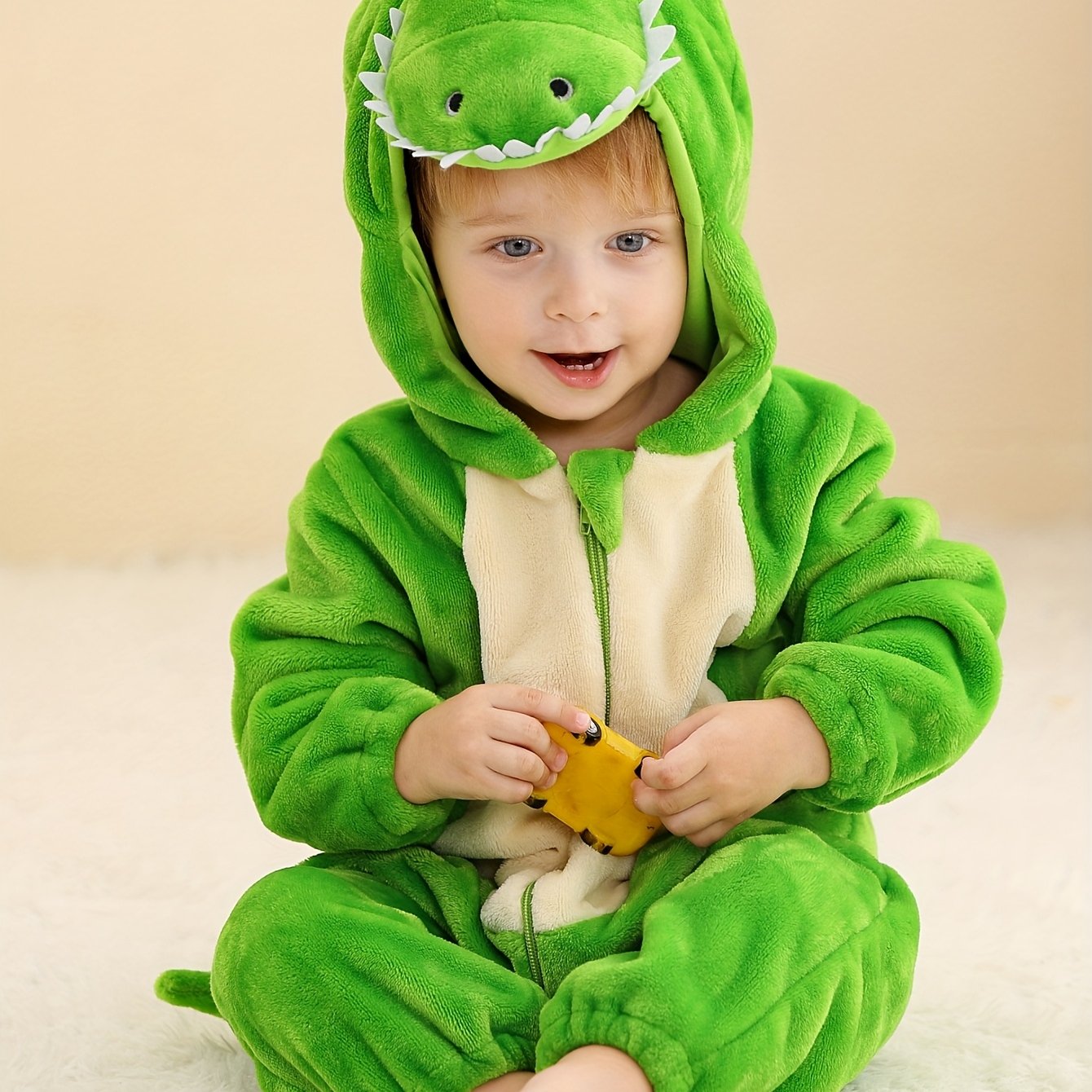 Image of Halloween Costumes For Kids Children' Bodysuit, Halloween, Autumn/winter Flannel Hooded Onesie, Perfect For Outdoor