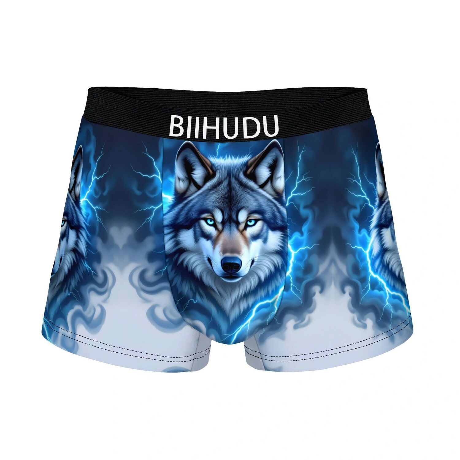 TEMU 2d Print Design Wolf Pattern Print Underwear Relaxed Fit Men Breathable Short Underpants