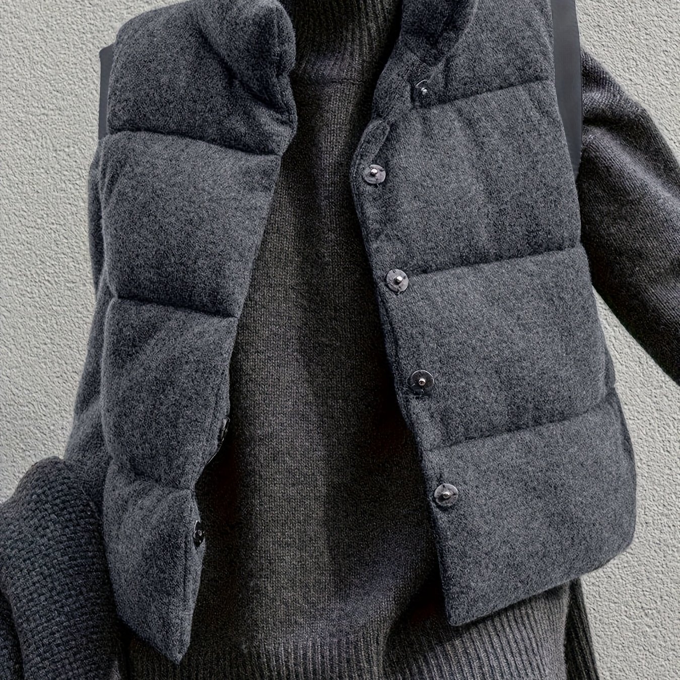 TEMU Autumn Winter New Women's Thickened Vest Coat Elegant Casual Collar Jacket Top