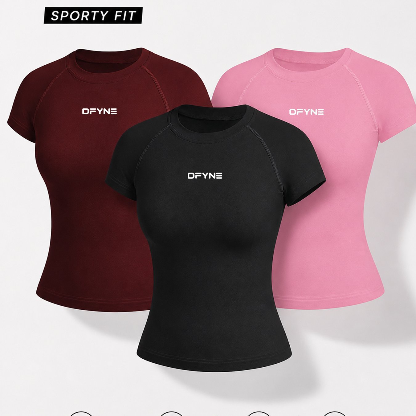TEMU 3pcs Set Fitness Short Sleeve Slim Fit Running Training Outfit Breathable Elastic Yoga T-shirts
