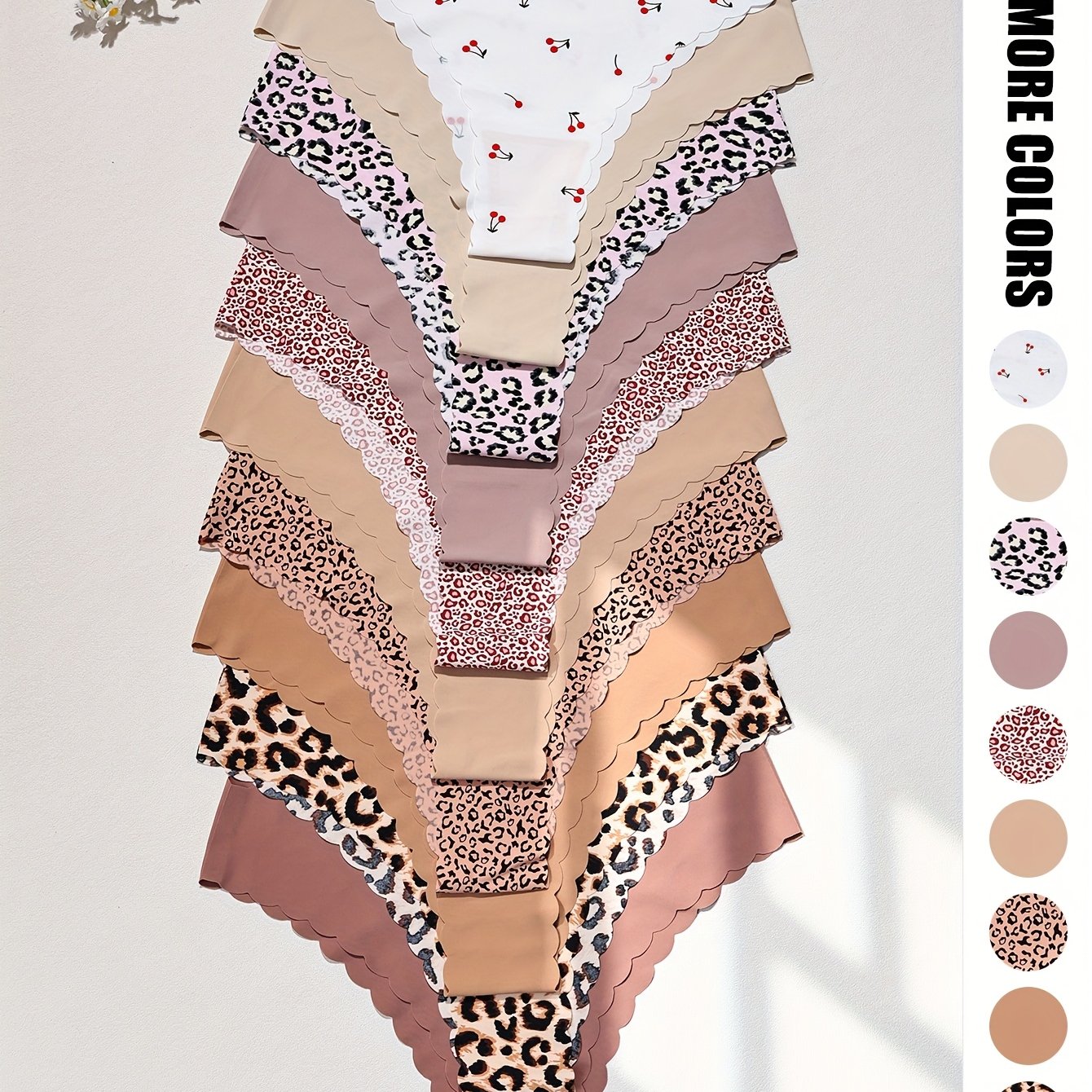 E-shop 10 Stück Leopard Print, Herbst- und Winter-Merlot-Farbe, Damenunterwäsche, Nahtloser Bikini-Einteiler, Leicht und Bequem, für Sport, Fitness,