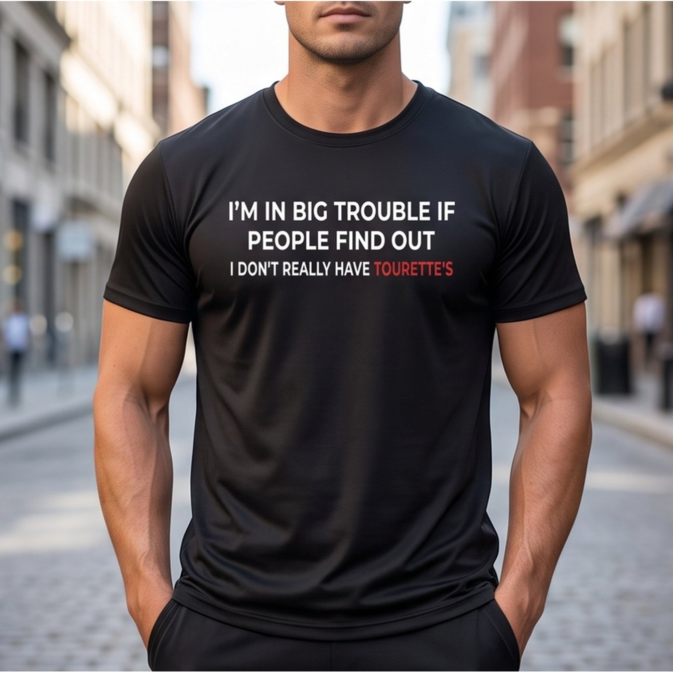TEMU Fashionable Men's Regular Short-sleeve O-neck T-shirt With A Fun "sassy If People I Have No 's" Print, Soft And Breathable Round-neck Casual