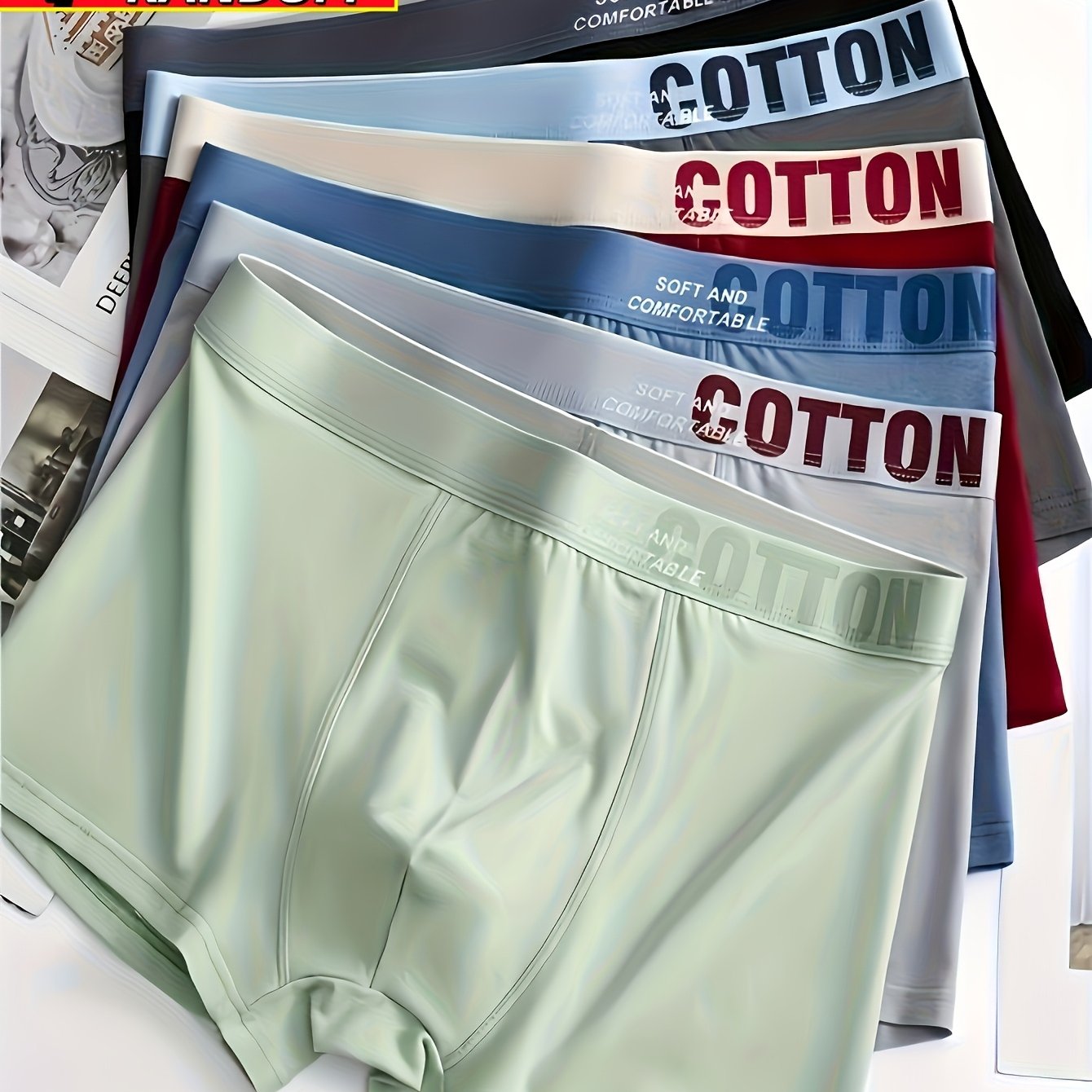 Image of 4pcs Random Color Men's Underwear, Men's Boxer Briefs, Men's Shorts, Soft Comfortable Breathable, Suitable For Sports Fitness Running And Daily Wear, Comfortable And Breathable