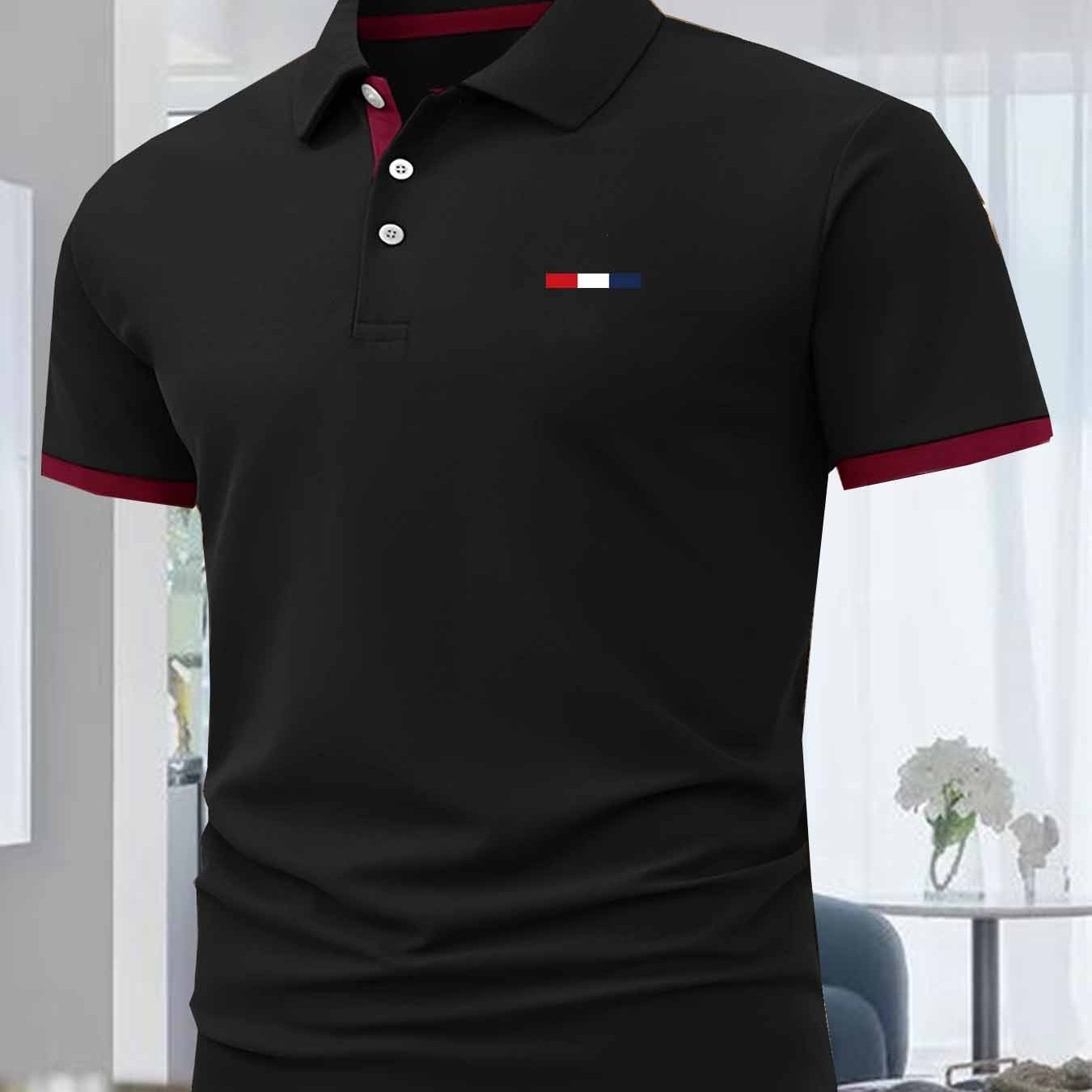 TEMU X2002 Three-color Red And White Print Summer Men's Shirt New Style