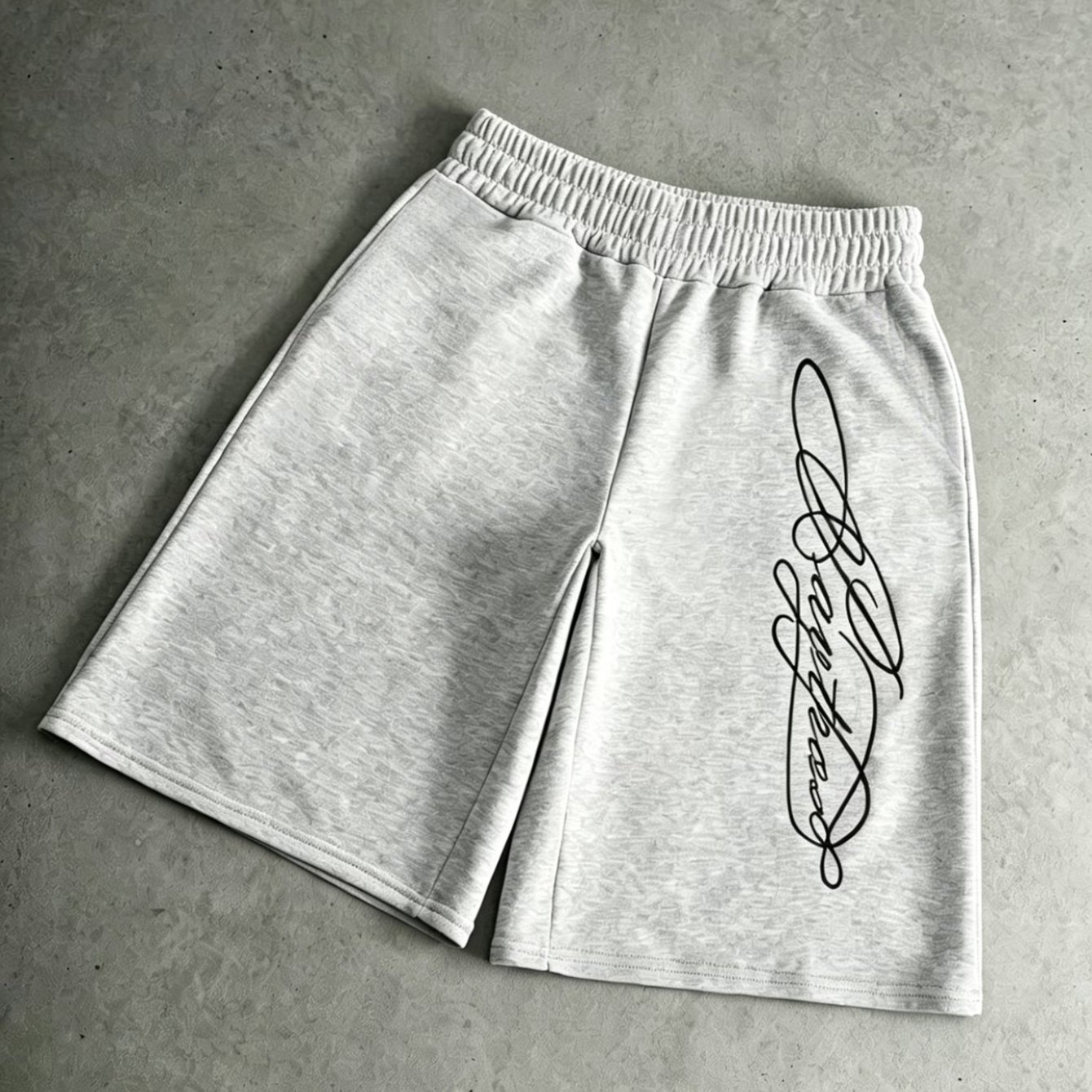 TEMU 2026 Spring/summer Autumn New Product Art Letter Printed Men's And Women's Thin Velvet Street Style Leg Straight Shorts