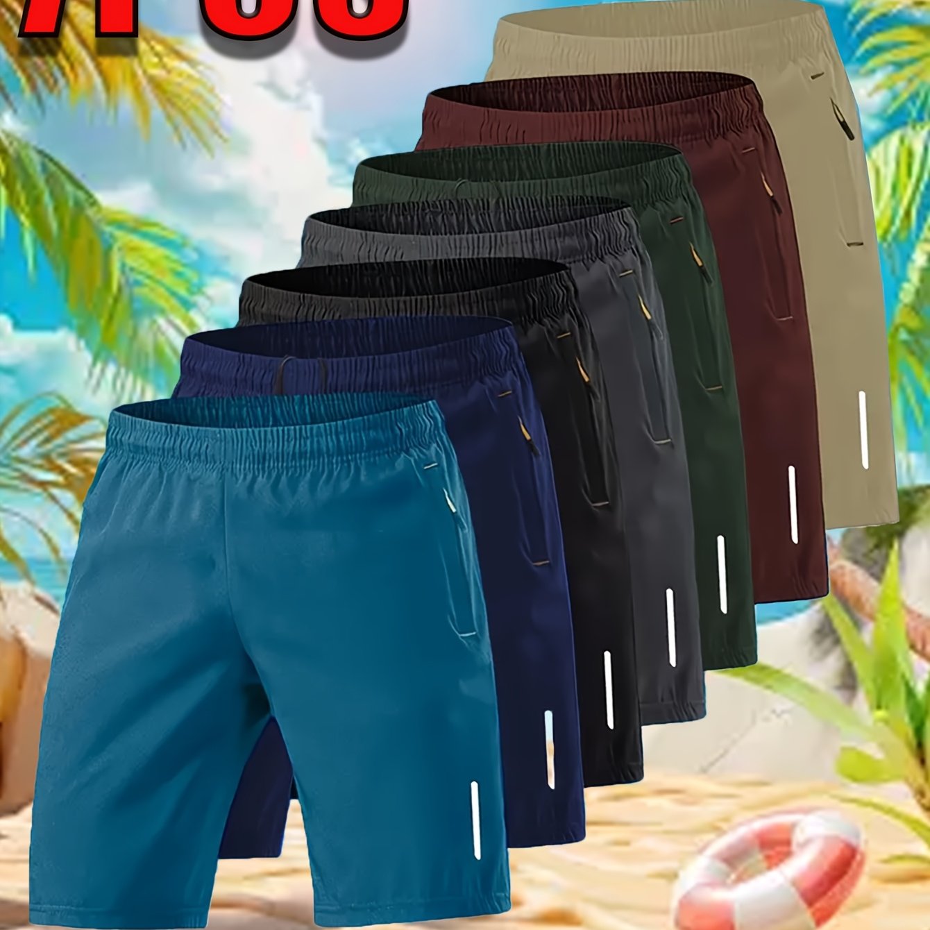 TEMU Lot de 7 pièces. Shorts d'été au nouveau style pour hommes et femmes, et frais. Fabriqués en tissu confortable. Convient quotidienne, , et les