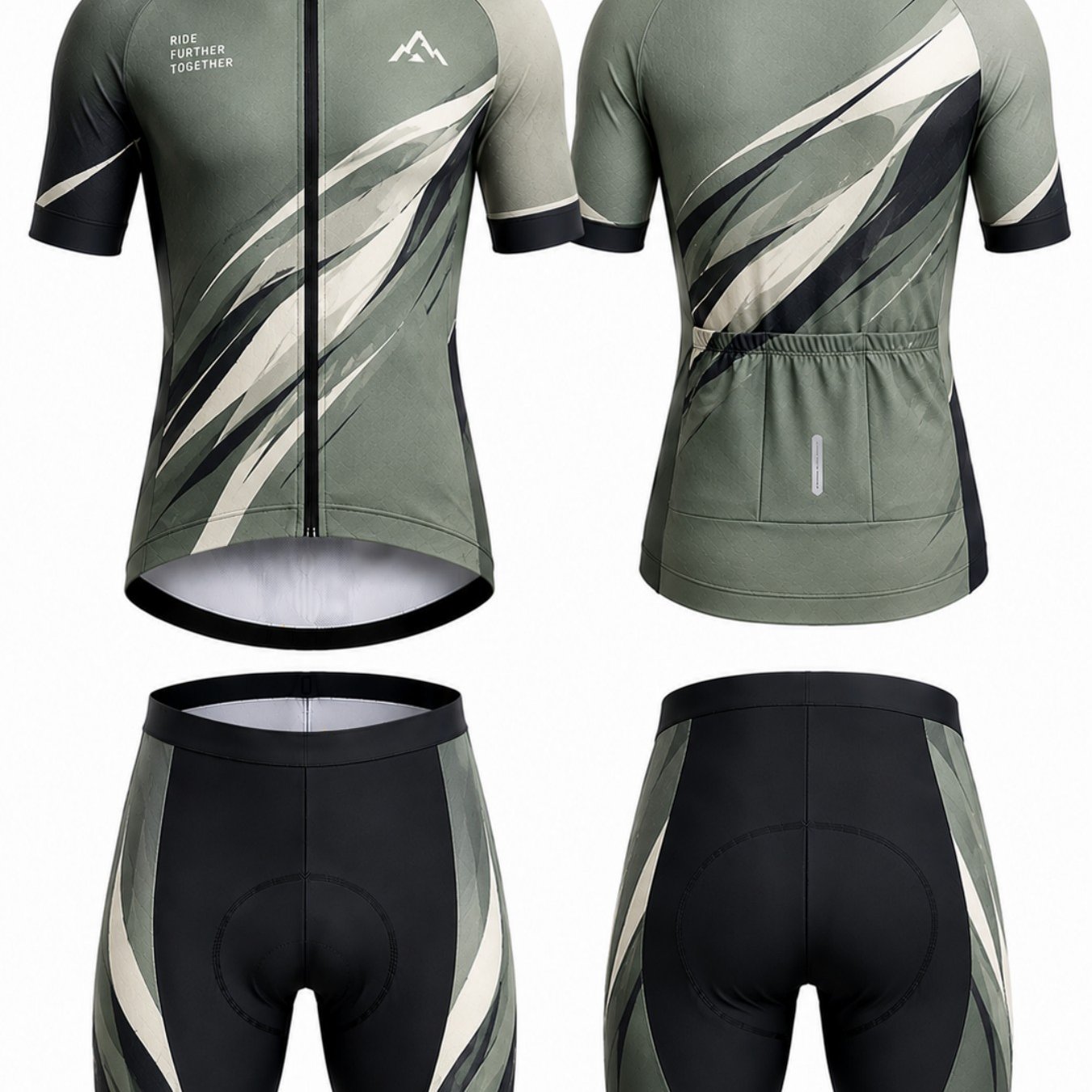 Image of Mens 2pcs Outdoor Sports Short Sleeve Cycling Suit Breathable Quick Dry Moisture Wicking Lightweight Stretchable Cycling Jersey And Shorts For Riding And Outdoor Sports