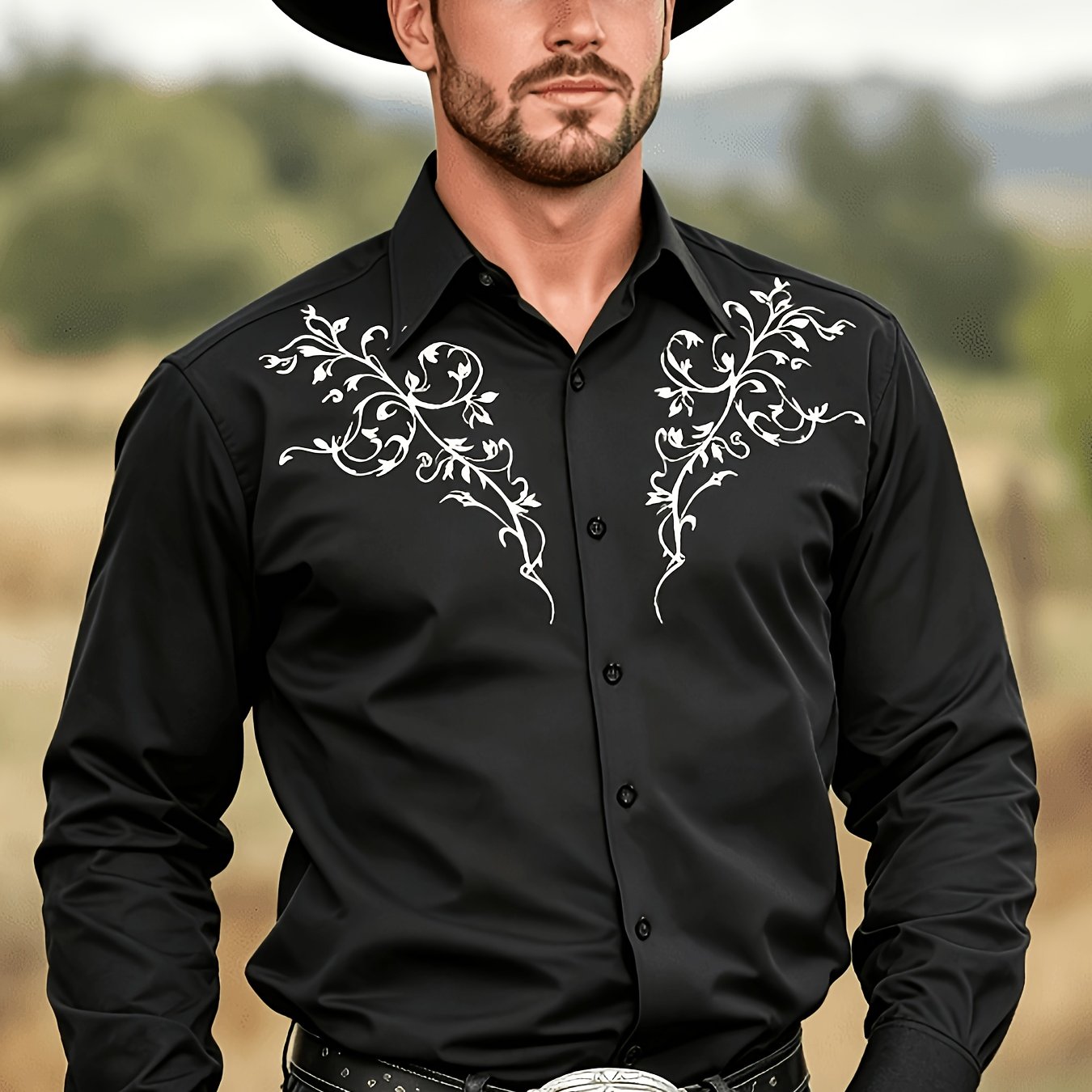 Men's Western Cowboy Shirt, Featuring Luxury , Wild Yet Stylish, Unleashing Of West!