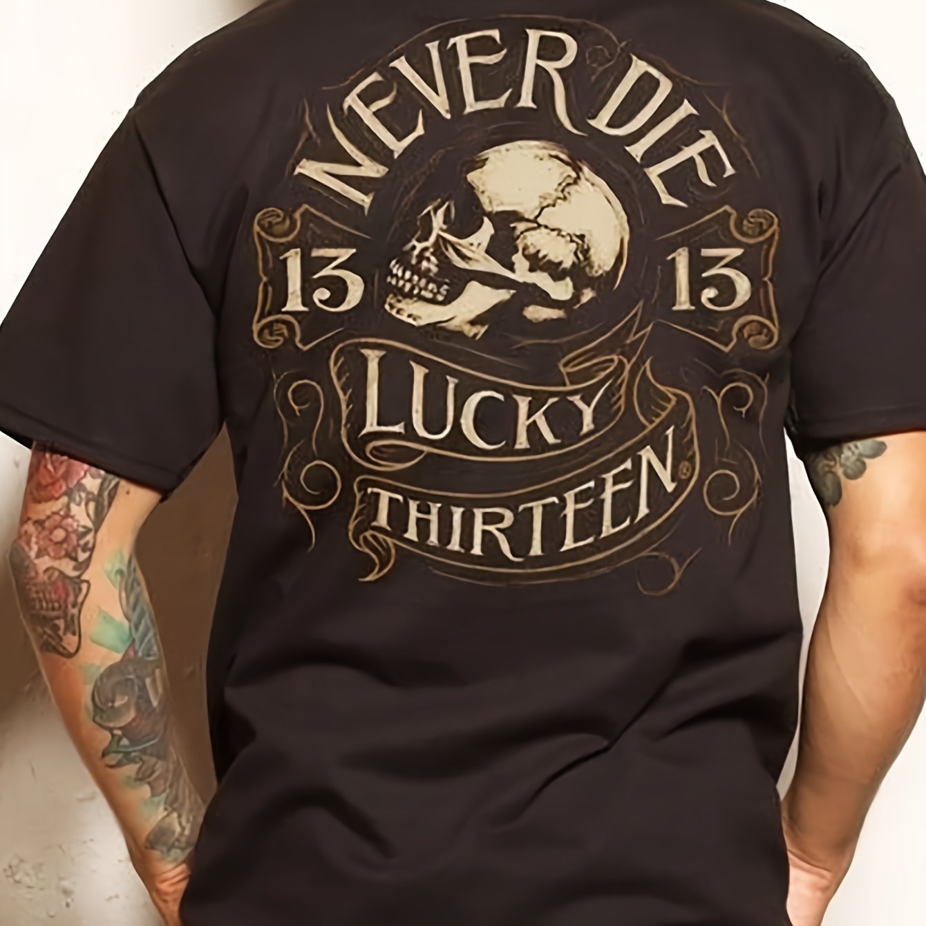 2026 Lu Cky 13 Skull Biker Punk Tattoo Rockabilly Hot Rod T Tee Shirt S-4xl