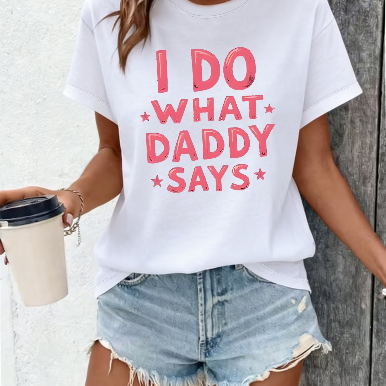 TEMU Women's Casual Elegant Print Crew Neck T-shirt For Minimalist Graphic Tee Flower Graphic Tee Daily Wear, Perfect Gift For Him, Us Local
