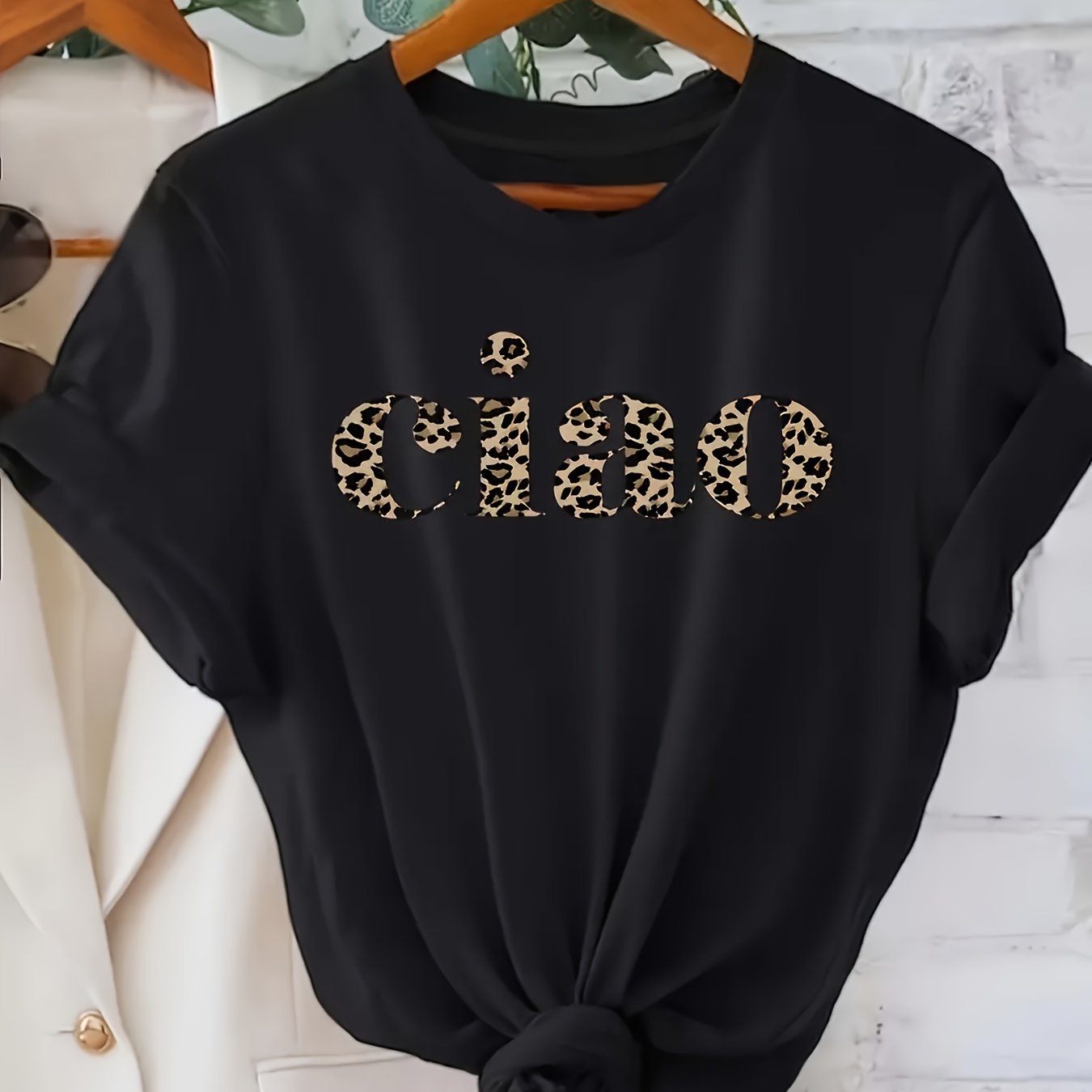 TEMU [Coupe Regular] - T-Shirt Manches Courtes - Motif Cœur Décontracté