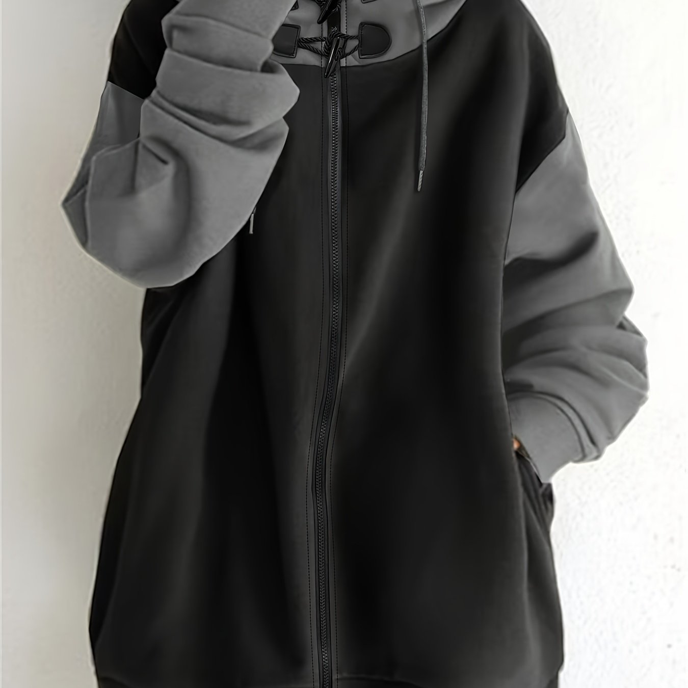 E-shop Plus Size, Damenmantel in Übergröße, Neuer Herbst Damen Hoodie mit Kapuze Reißverschluss, Langarm Sweatshirt, Warmes Regular Fit, Herbst Winter
