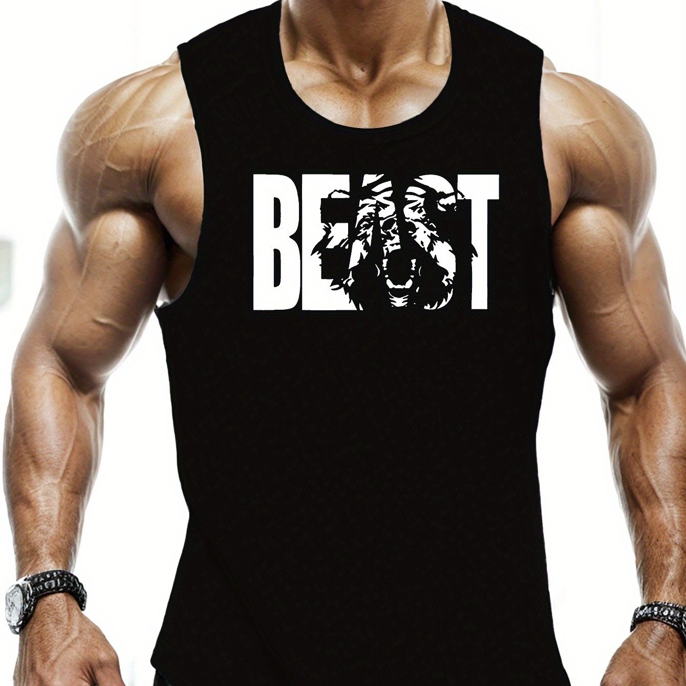 TEMU Bear Plus Size Men's Vest, Plus Size