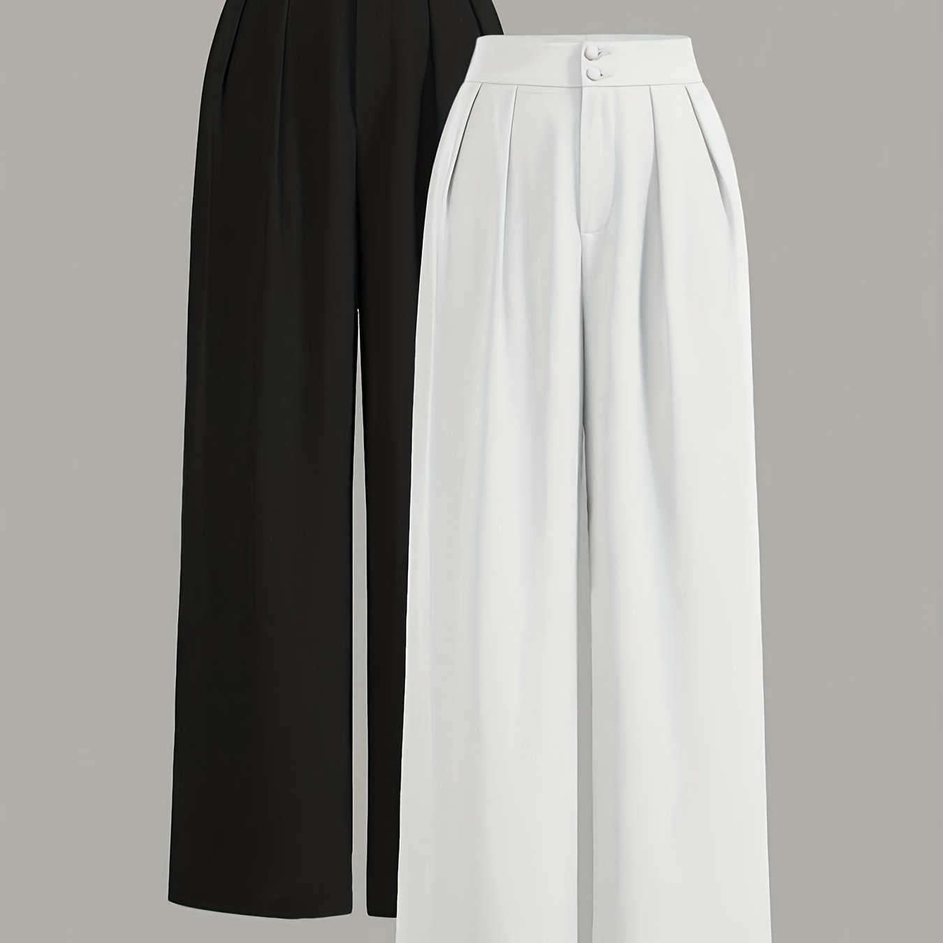 High-waisted Wide-leg Pants Two-piece Set
