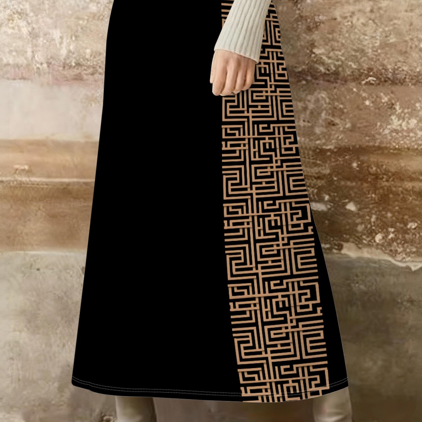 TEMU Striped Design, High-quality Women's Clothing, Beautiful Women's Skirt, Casual And Fashionable Versatile Trendy Item, Suitable For Workplace,