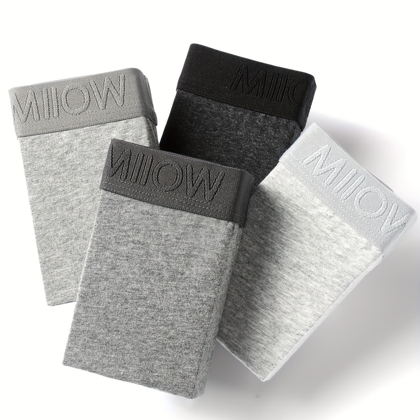 4pcs Dark Gray And Light Gray Men's Underwear