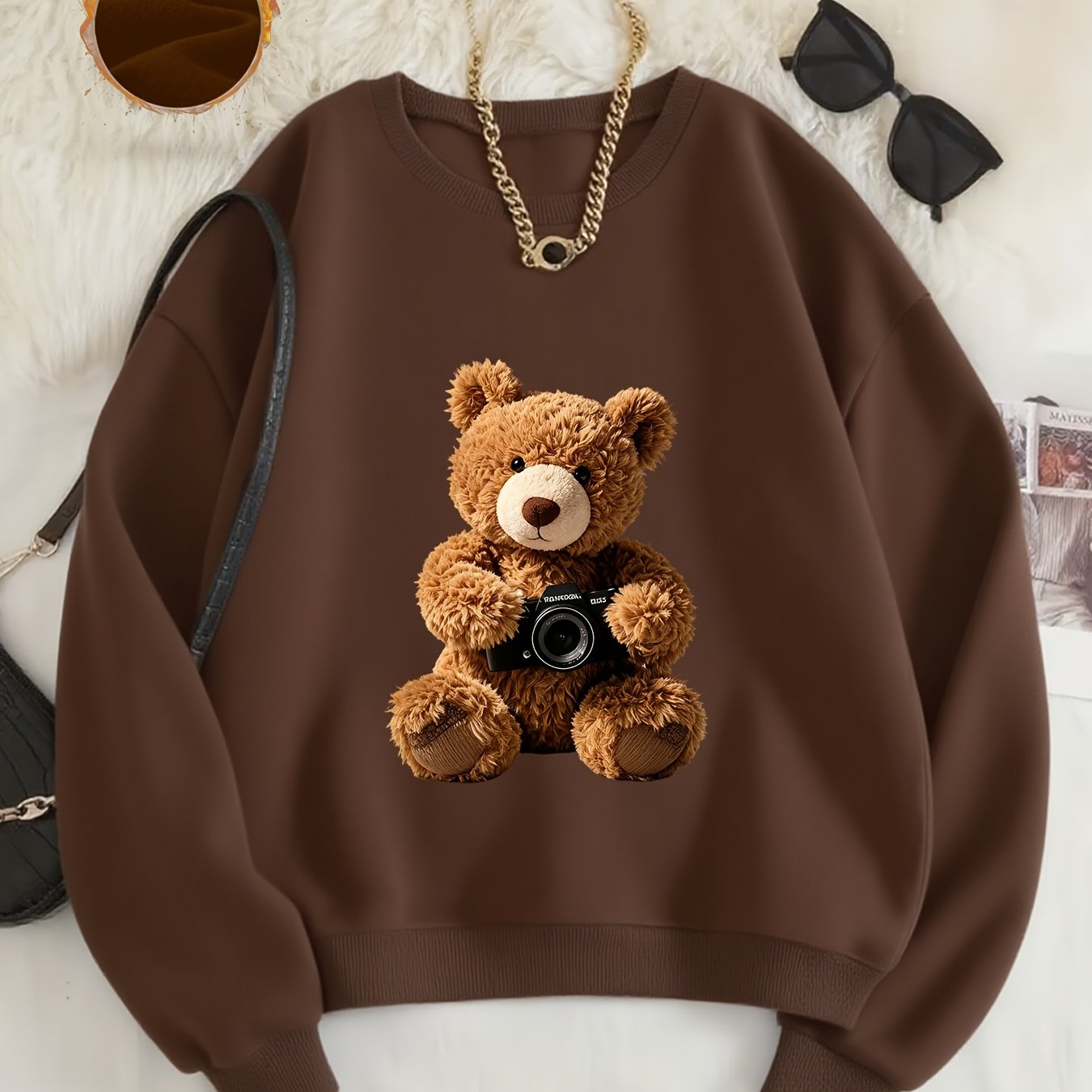 TEMU Pattern-printed Sweatshirts, Autumn And Neck Casual Sweatshirts, Women's Clothing.