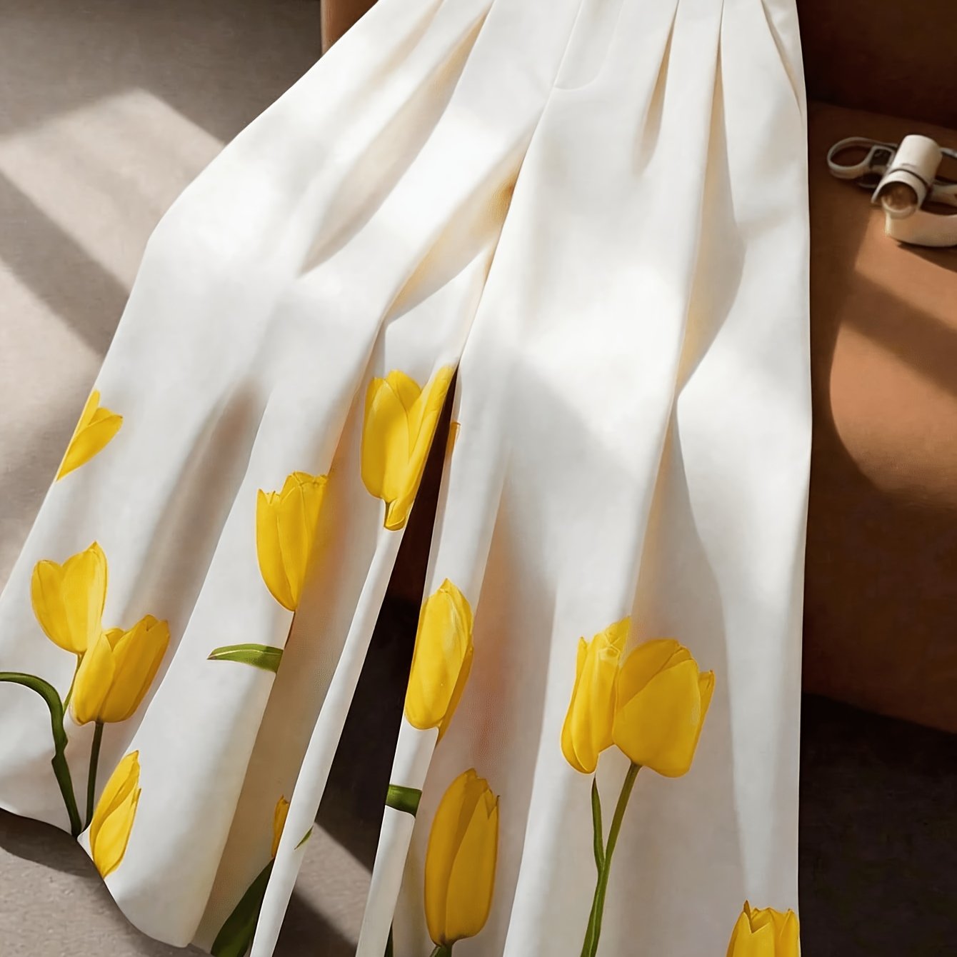 TEMU Elegant Printed Wide-leg Pants For Women