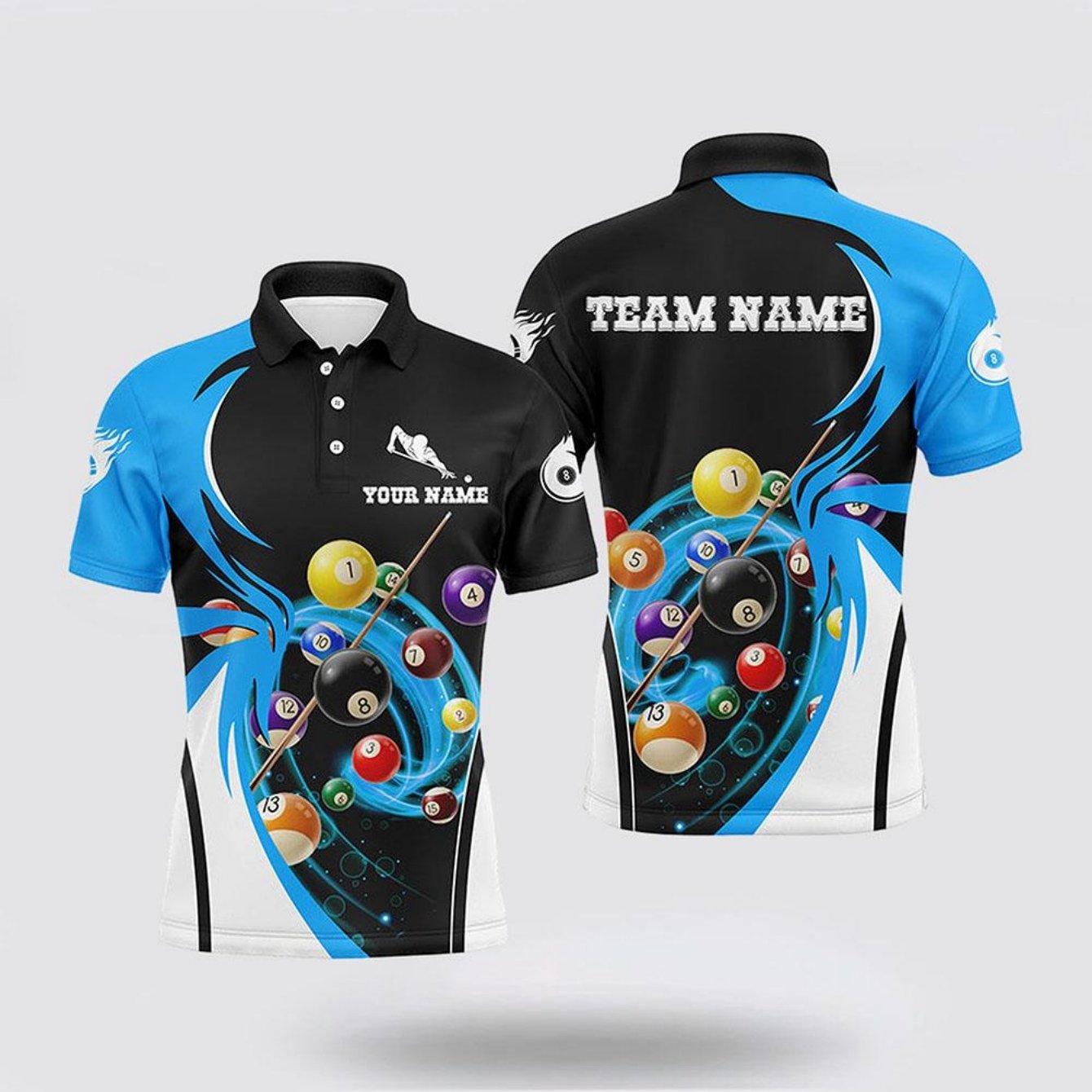 TEMU Men's Custom Billiards Shirt, Billiard Ball Print Pattern, Durable, Casual And Stylish