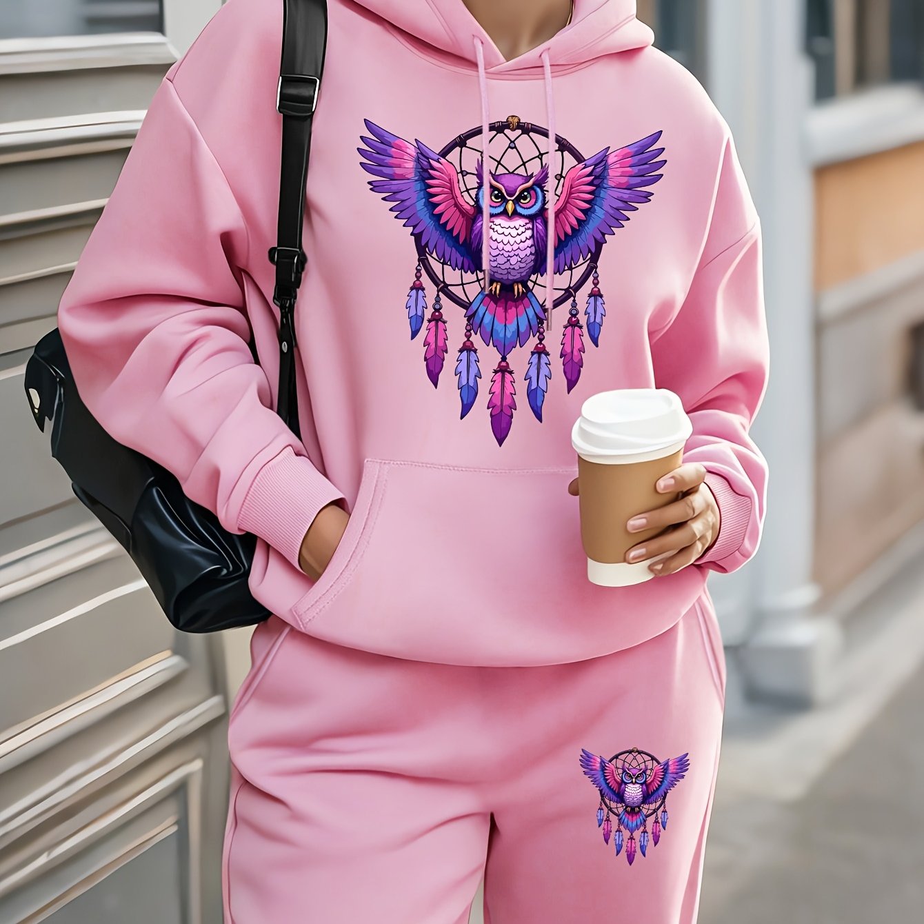 TEMU Directional - Owl - Hooded Sweatshirt Set