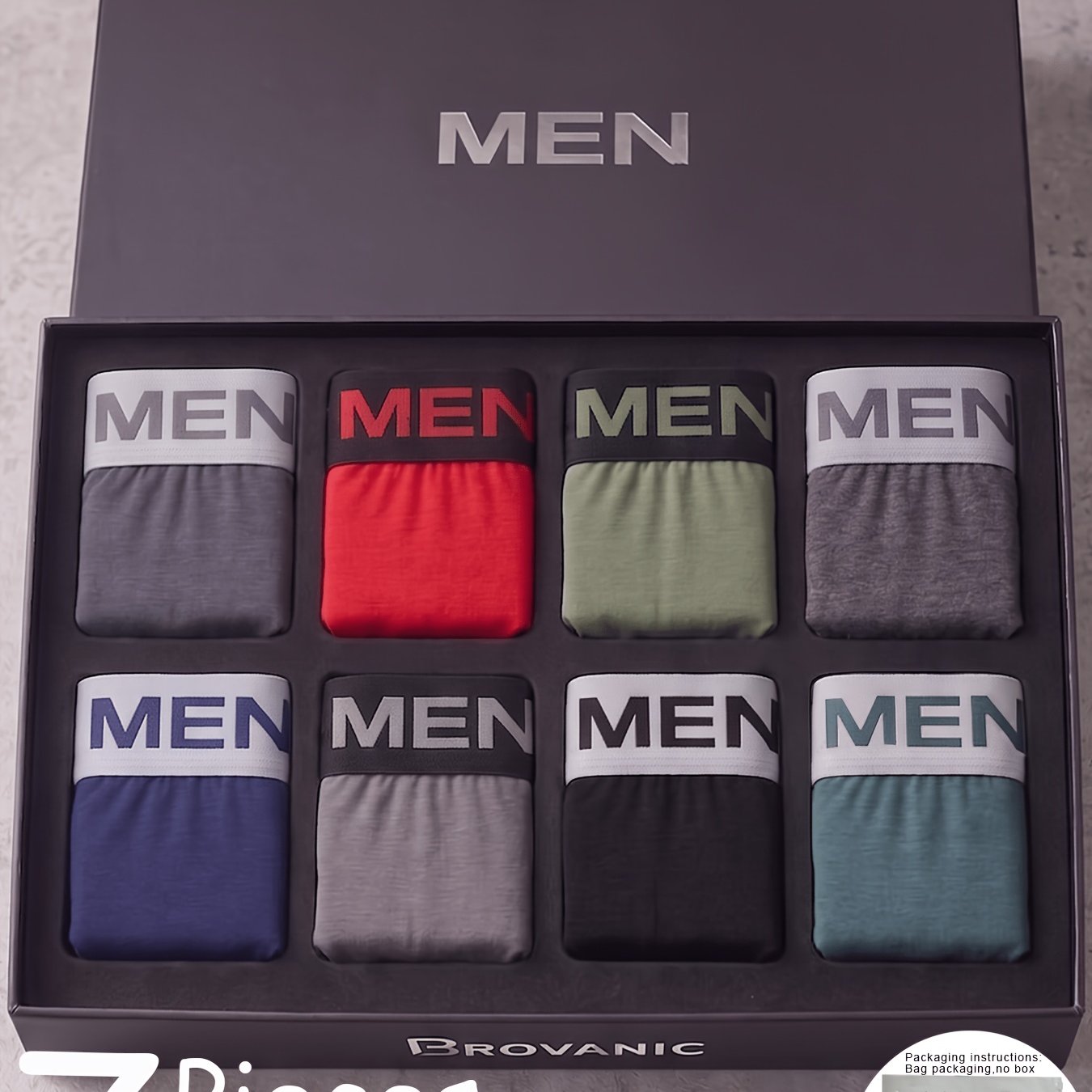 TEMU [brovanic] Random 7pcs Pc [men] Men's Boxer Briefs, Comfortable Soft Breathable, Skin-friendly Seamless Thin, Fashionable Trendy Wear, Home