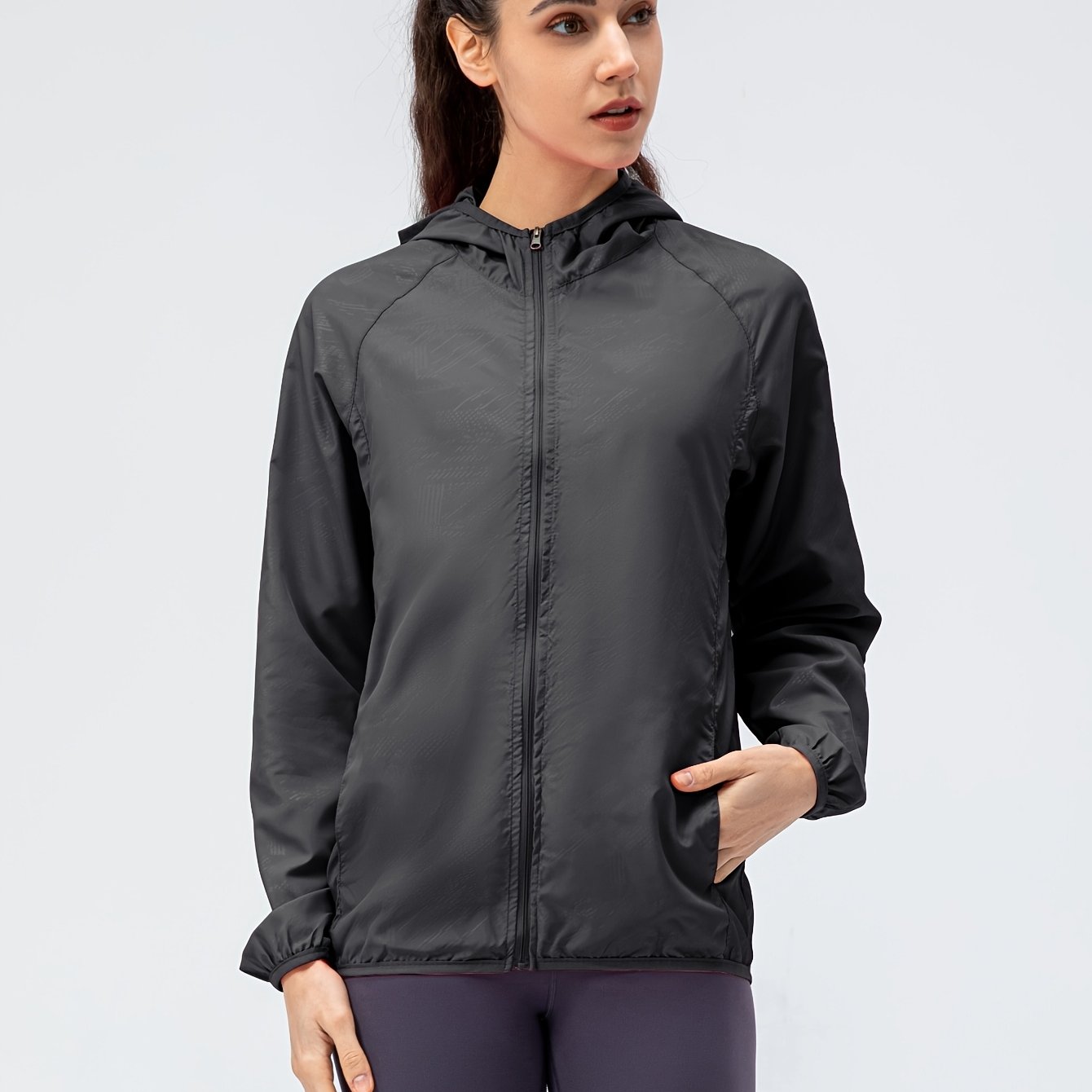 TEMU 1pc Of Women's Lightweight Outdoor Jacket For Spring, Summer, And Autumn, A Casual Women's Windbreaker For Outdoor Activities, Suitable For