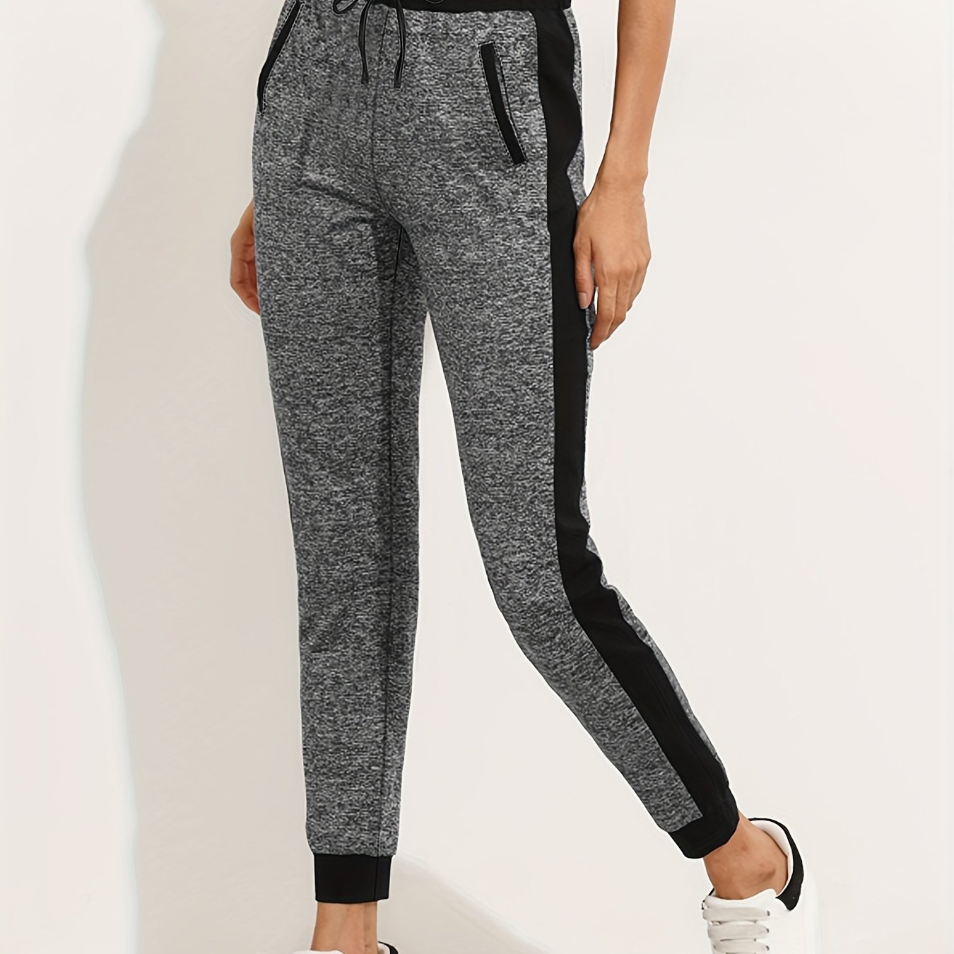 Casual Women' Drawstring Contrast Color Comfortable Elastic Waist All-match Joggers