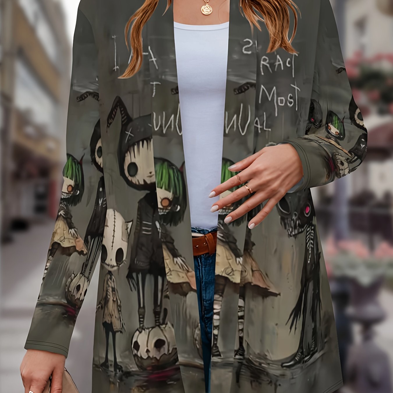 TEMU Comfortable And Trendy Women's Jacket With Elegant Style Elements And Printed Patterns For Spring And Autumn