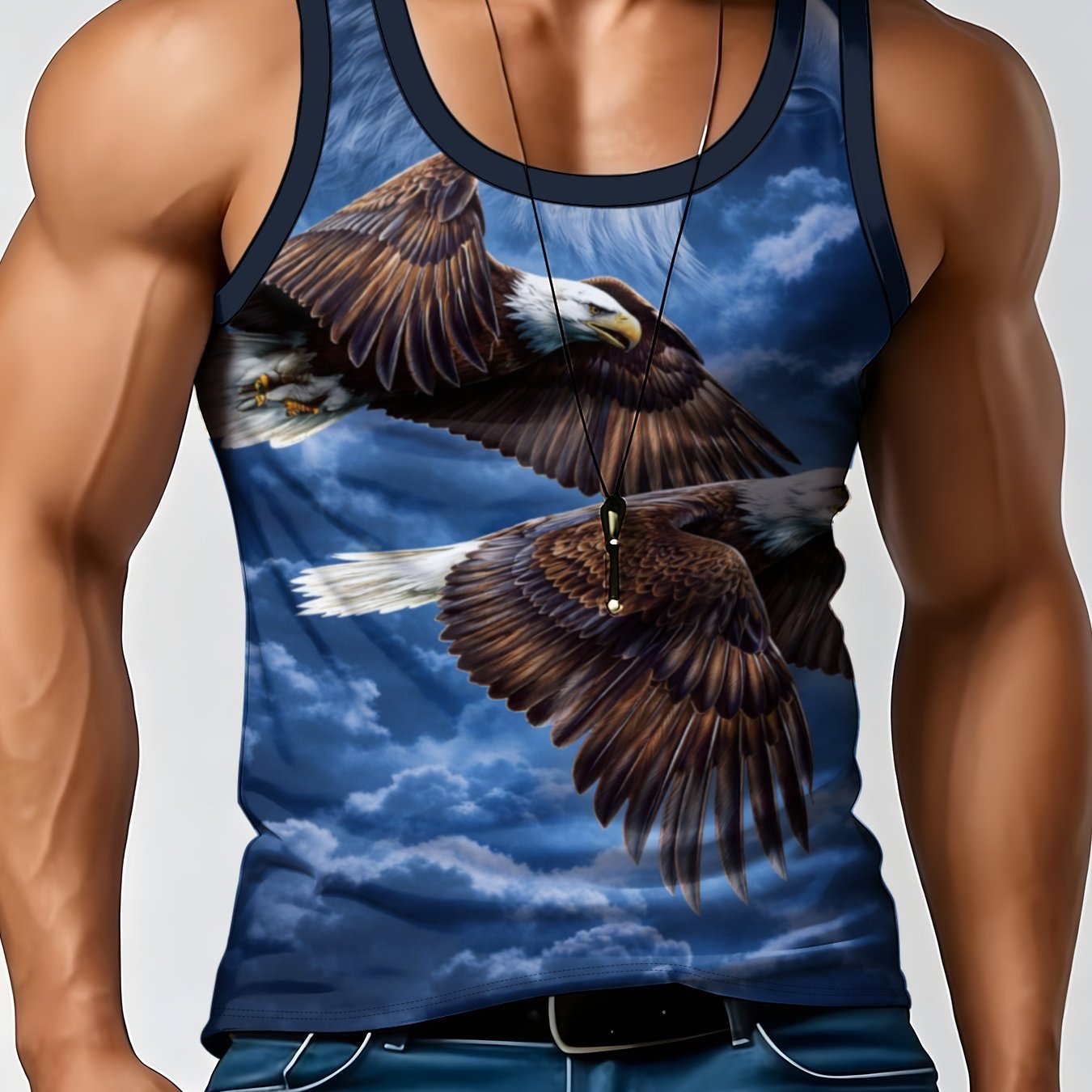 TEMU Men's Round Neck Sleeveless Tank Top With , Lightweight Summer Casual Top