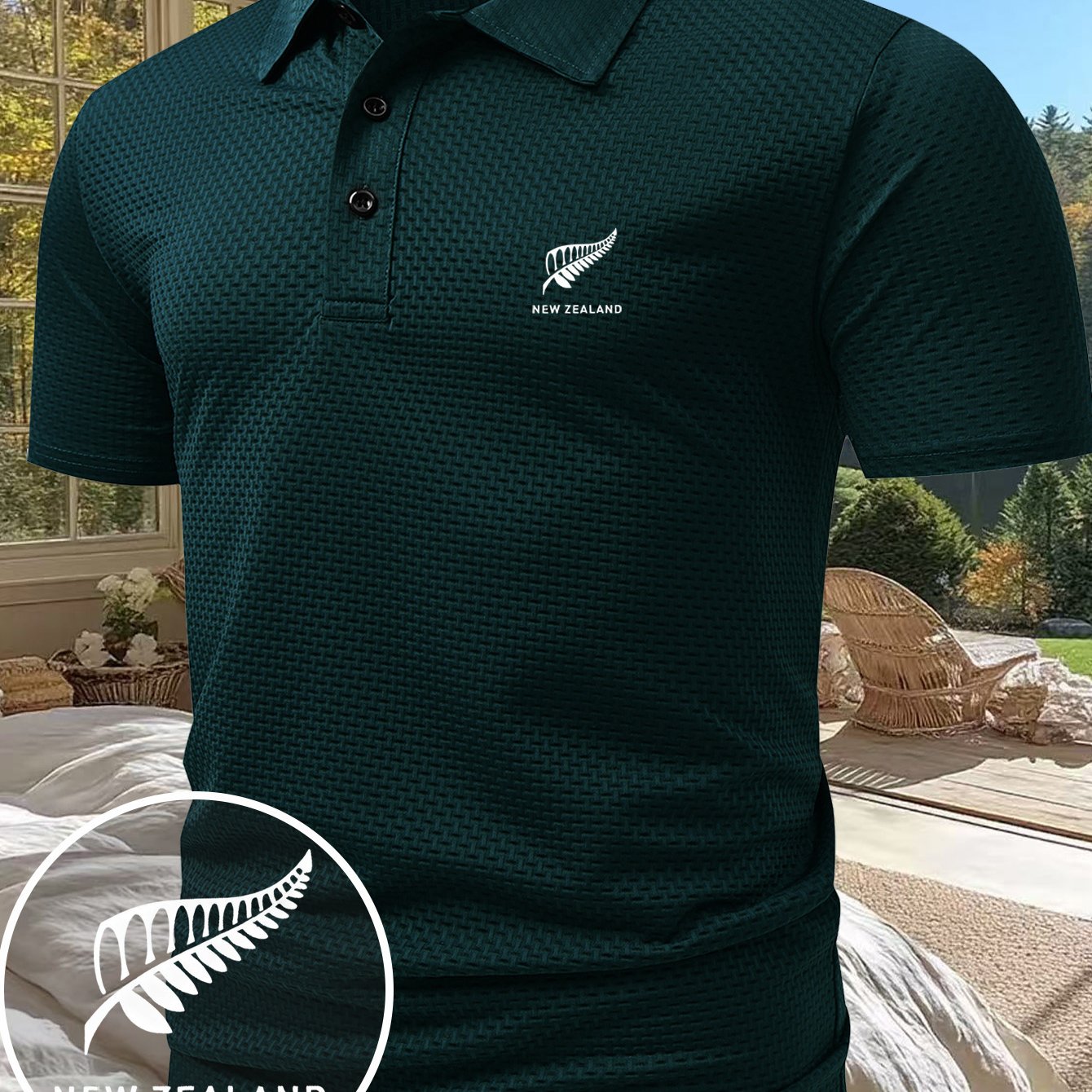 TEMU Men's Summer Short Sleeve Shirt, Plus Size Printed Casual Business Outdoor Sports Top, Daily Wear Regular Fit, Plus Size