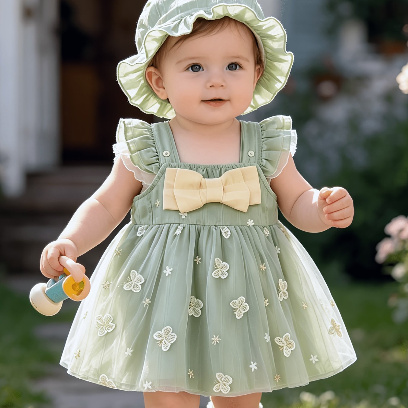 Image of Baby Girls Dresses Layered Tulle Tutu Dress Toddler Tulle Dresses Infant Tulle Sundress Set With Wings 6-24 Months