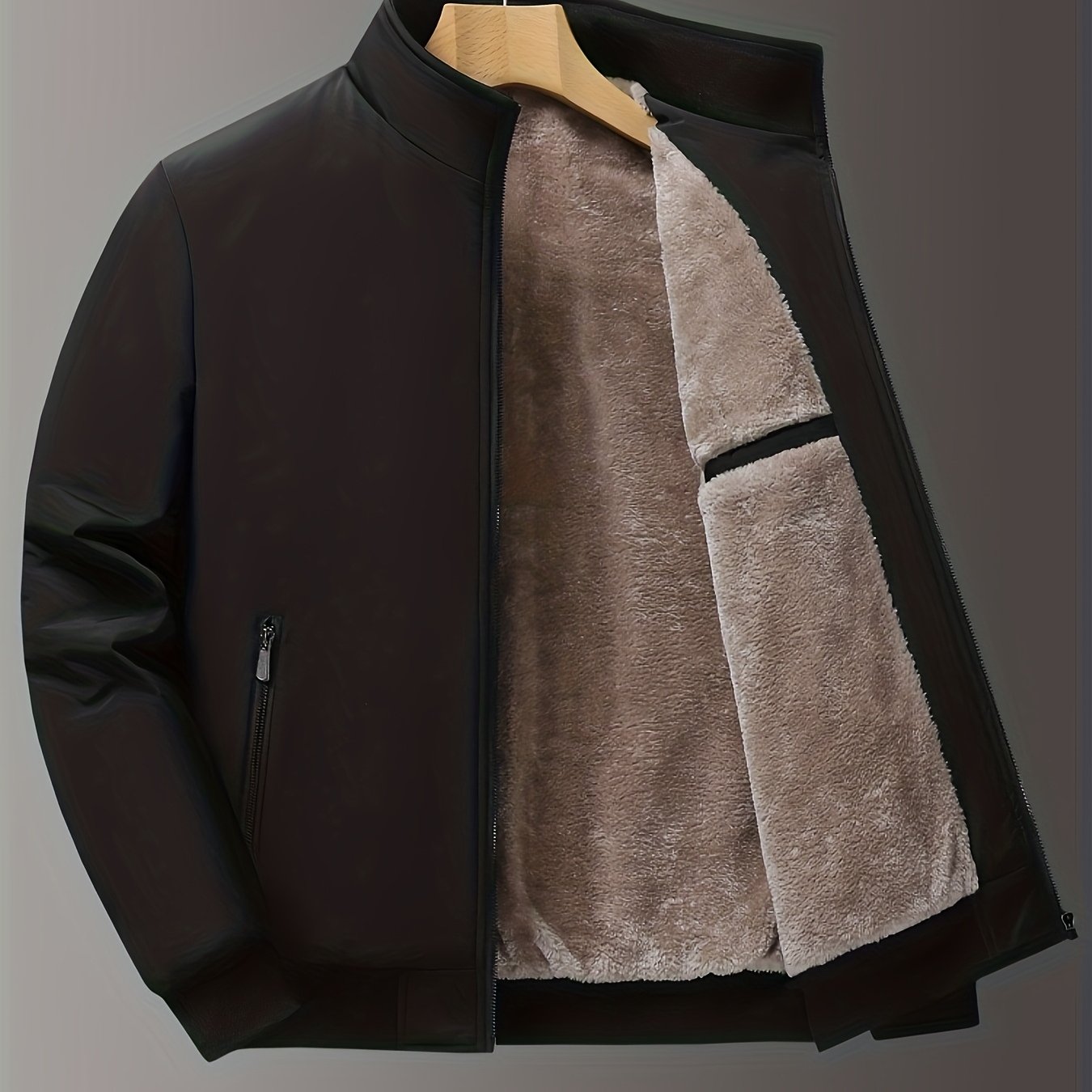 TEMU Men's Fleece Jacket With Added Thickness