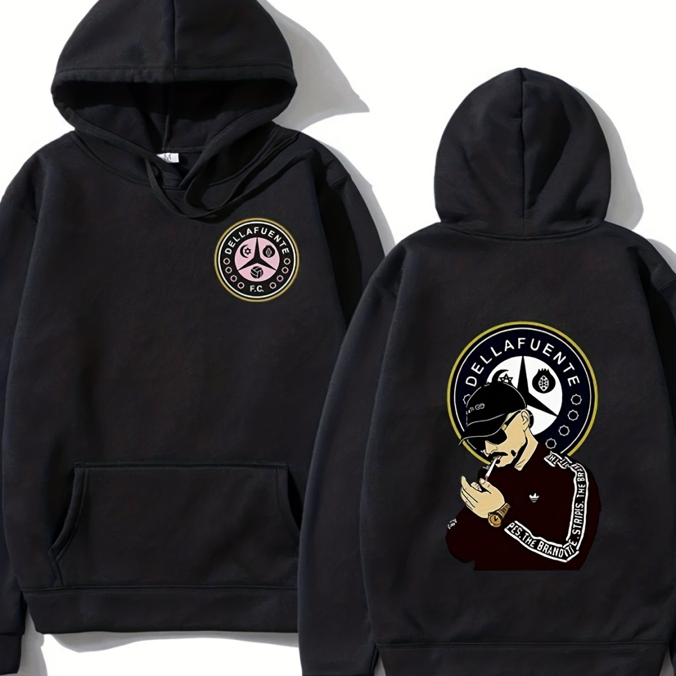 TEMU Nueva camiseta con capucha holgada de y otoño, estilo europeo y americano, con estampado moderno de para