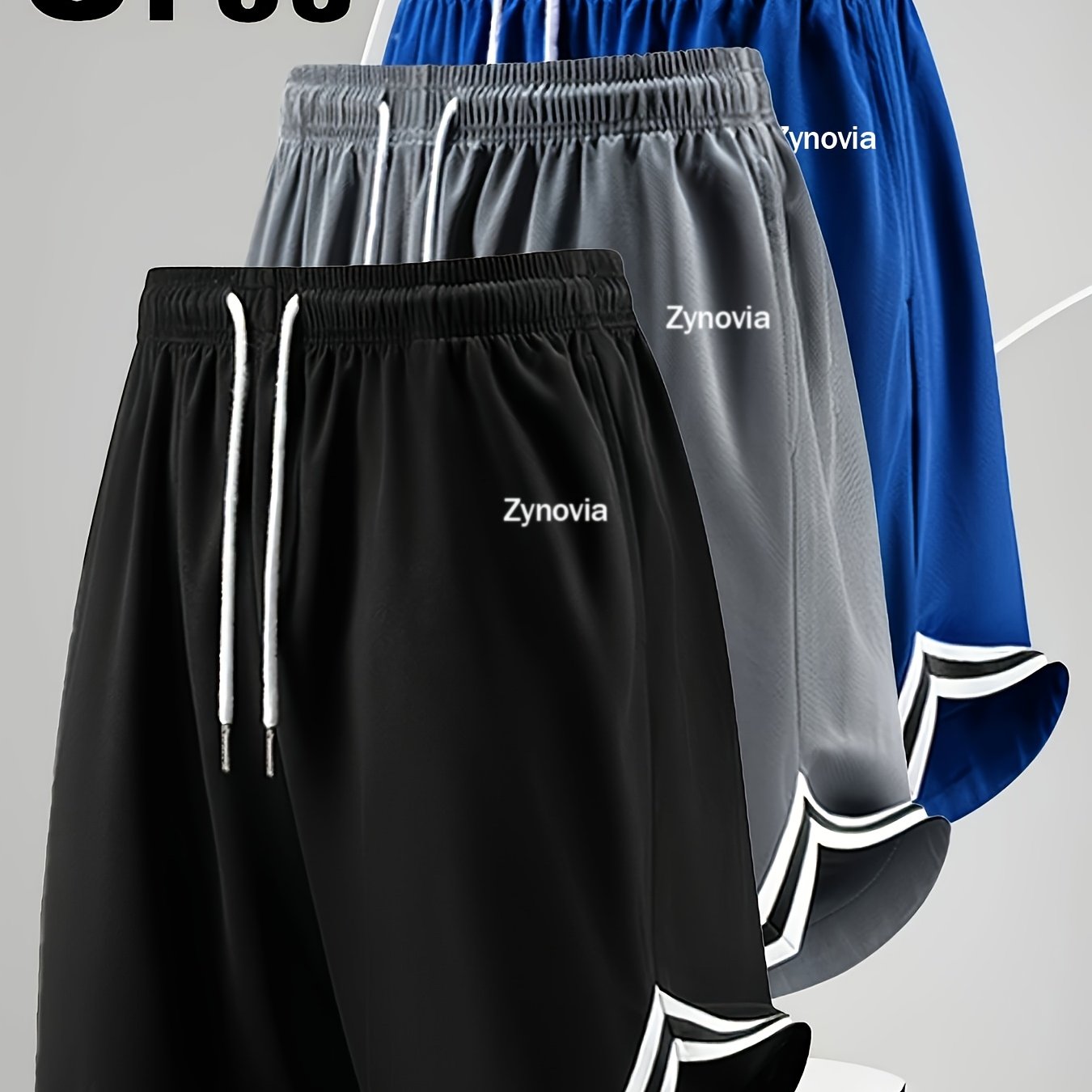 TEMU Men's Casual Five-point Basketball Shorts - 3pcs, Lightweight And Quick-drying For Summer