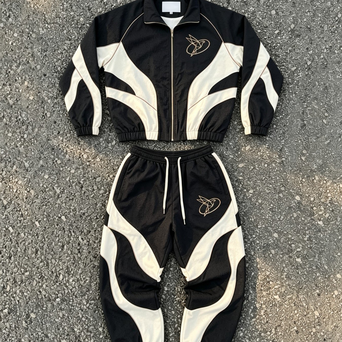Image of Two-piece Jacket Set. Men's Casual Sports Printed Jacket And Casual Sports Pants Set, Unisex, In Multiple Colors. A Perfect Gift For Any Occasion