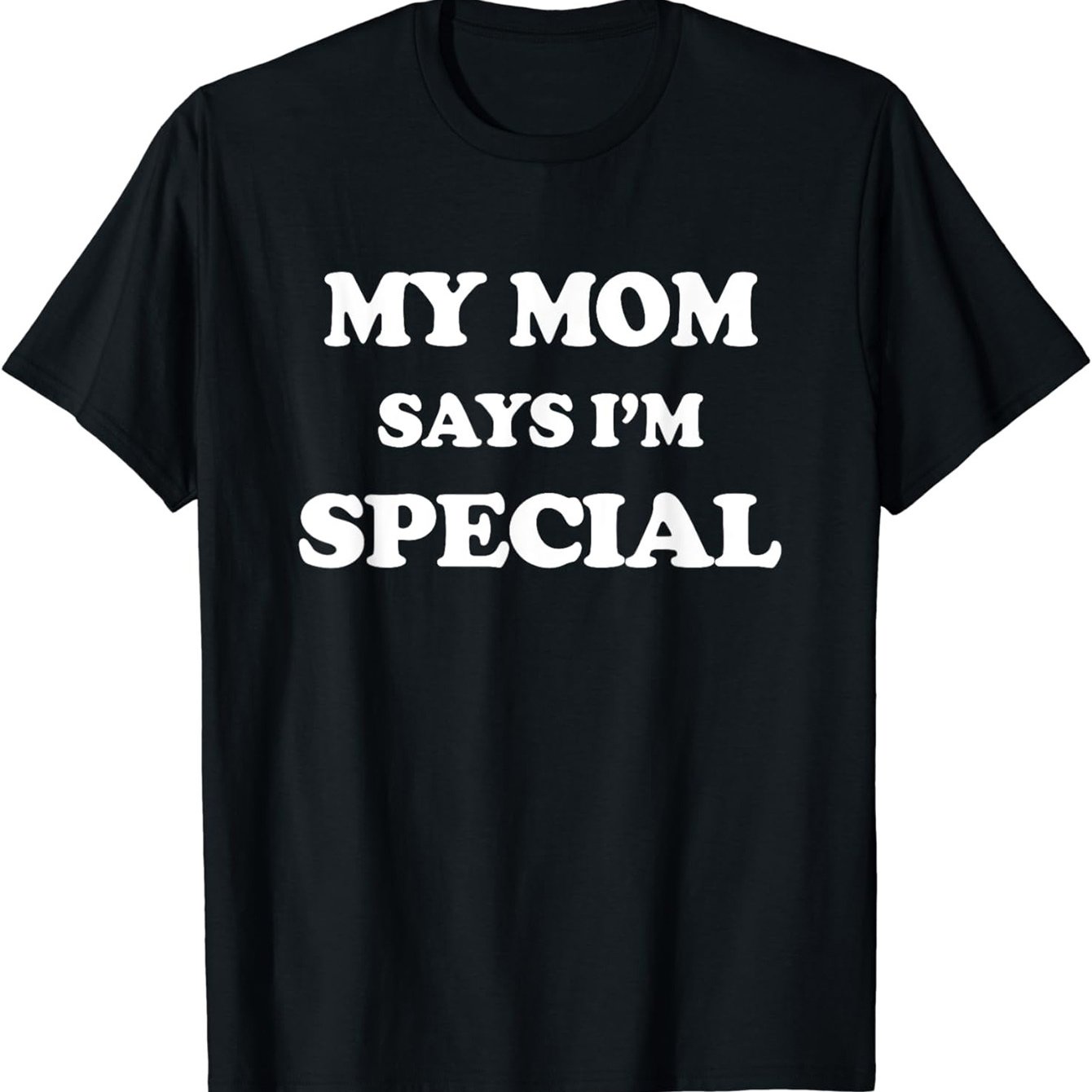 TEMU Crew Neck My Mom Says I'm Special Print Men's Fashionable Summer Short Sleeve Sports T-shirt, Comfortable And Versatile