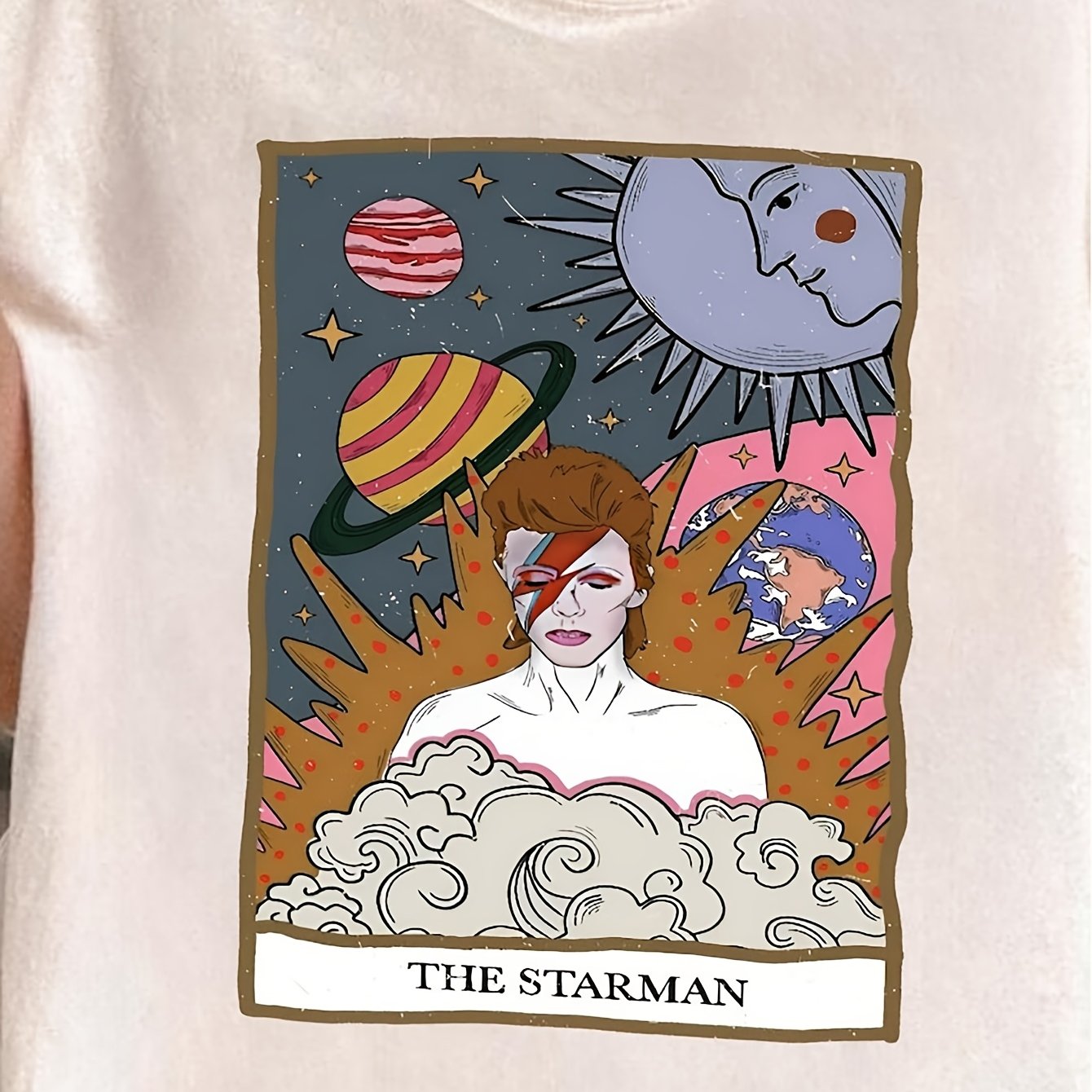 2026 New The Starman Tarot Card Shirt D B-b O Wie Shirt Vintage Tarot Shirt Tarot Lover Gift Concert Shirt Old School Band Tee Band
