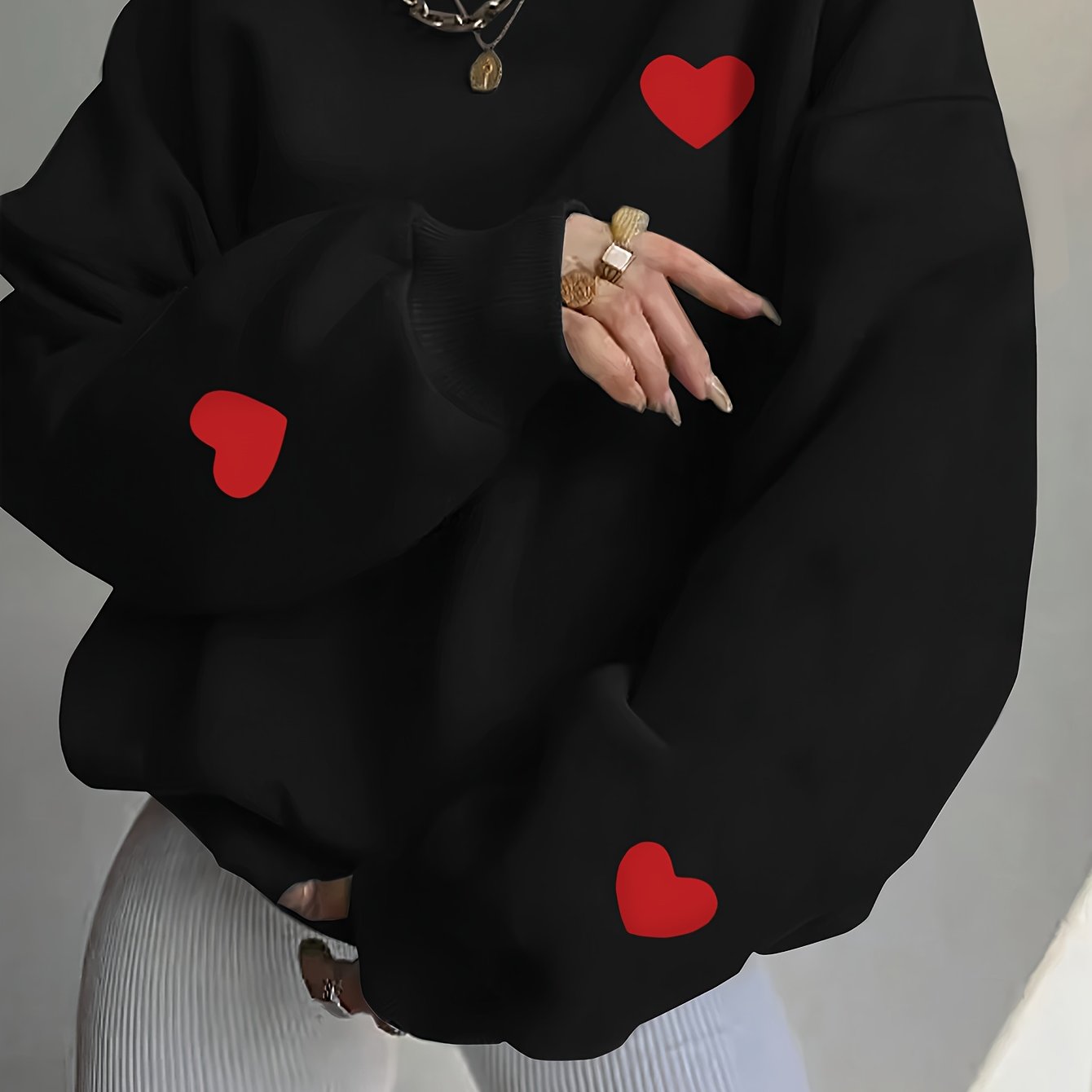TEMU Sweat-shirt à manches longues et col rond à imprimé pour et l'hiver, vêtements pour femmes
