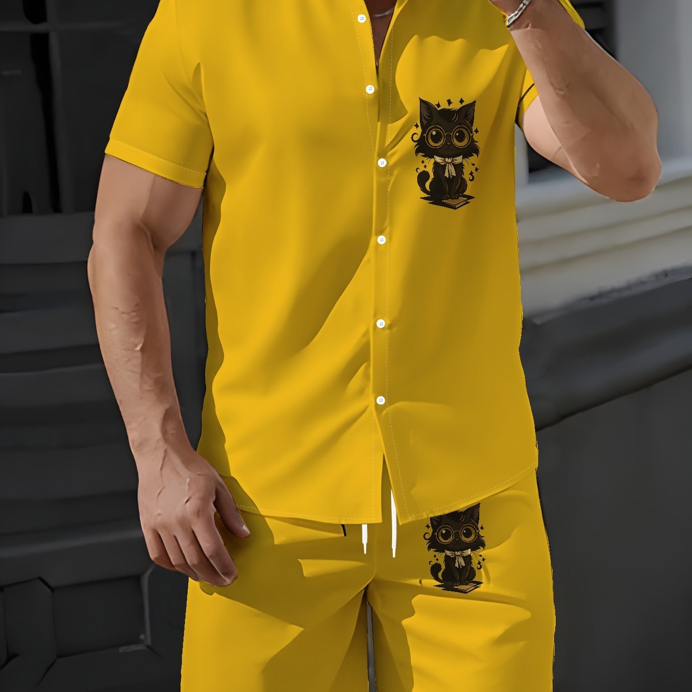 TEMU 2pcs Set Of High-end Print Short-sleeved Shirts, Basic And Versatile Men's Tops, Casual, Comfortable, Skin-friendly And Breathable Shirts And