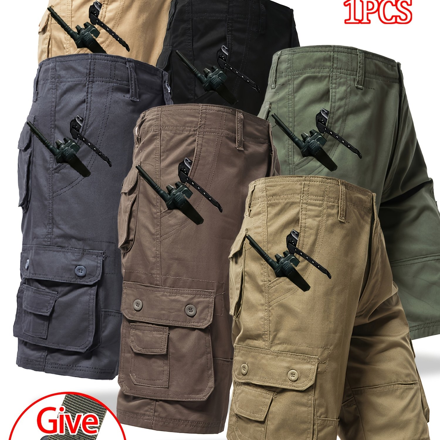 TEMU 6 Colors - 1-pc Teenager's Cargo Pants, Youth Teenager's Shorts, Versatile Casual Cargo Shorts, Golf Fishing Gym Outdoor Breathable Shorts (1