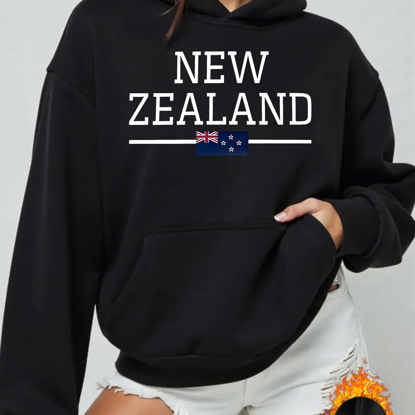 TEMU A New Autumn One-piece Hoodie Featuring Zealand Flag And Letter Prints. It's Stylish, Elegant, Unique, And Fun, Made From Comfortable, Soft, And