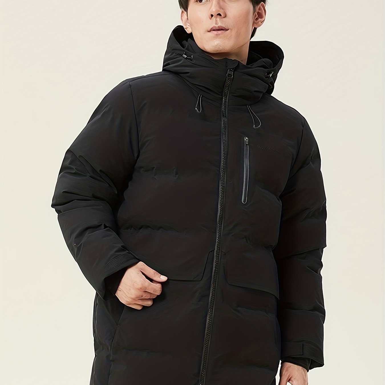Men's Mid-Length Thickened Seamless Down Jacket