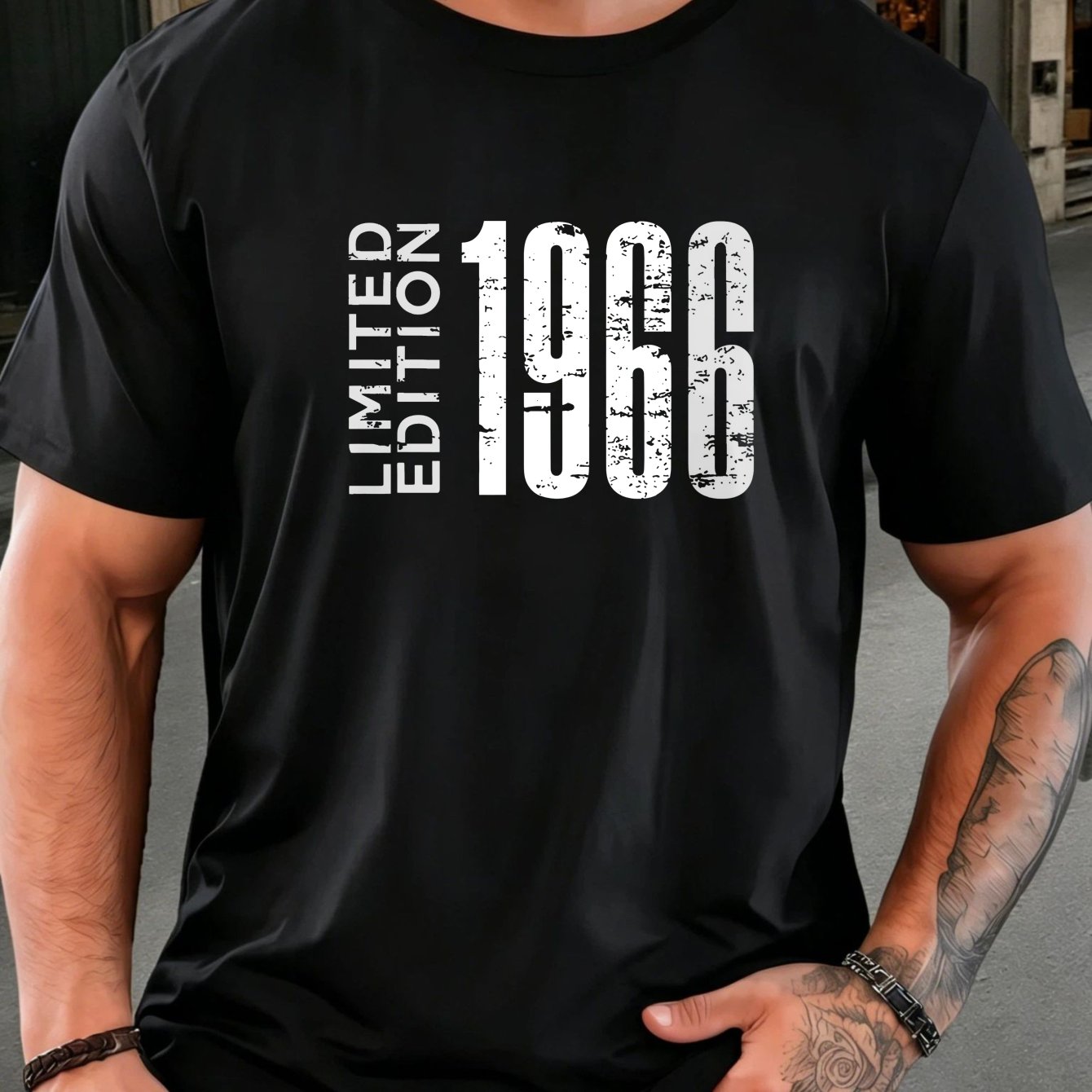 TEMU Comfortable Exercise Men's Summer T-shirt Edition 1966 Printed T-shirt Wear At Home And Outside Street Fashion