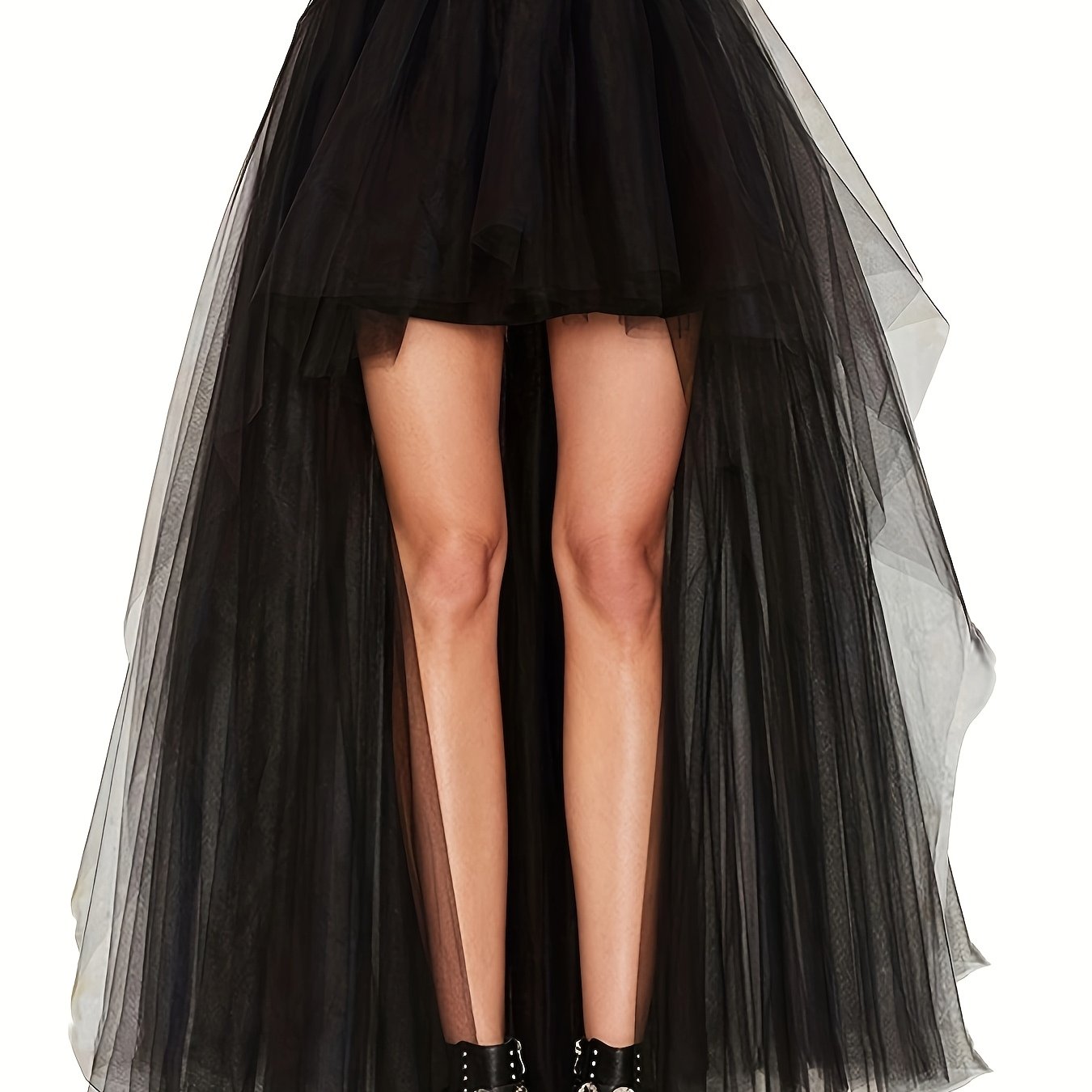 E-shop Modischer Mesh-Tutu-Rock im Gothic-Vintage-Stil, Sommerneuheit 2026, vorne lang, hinten kurz, Vintage-, Mesh-Tutu-Halbrock mit elastischem Bund